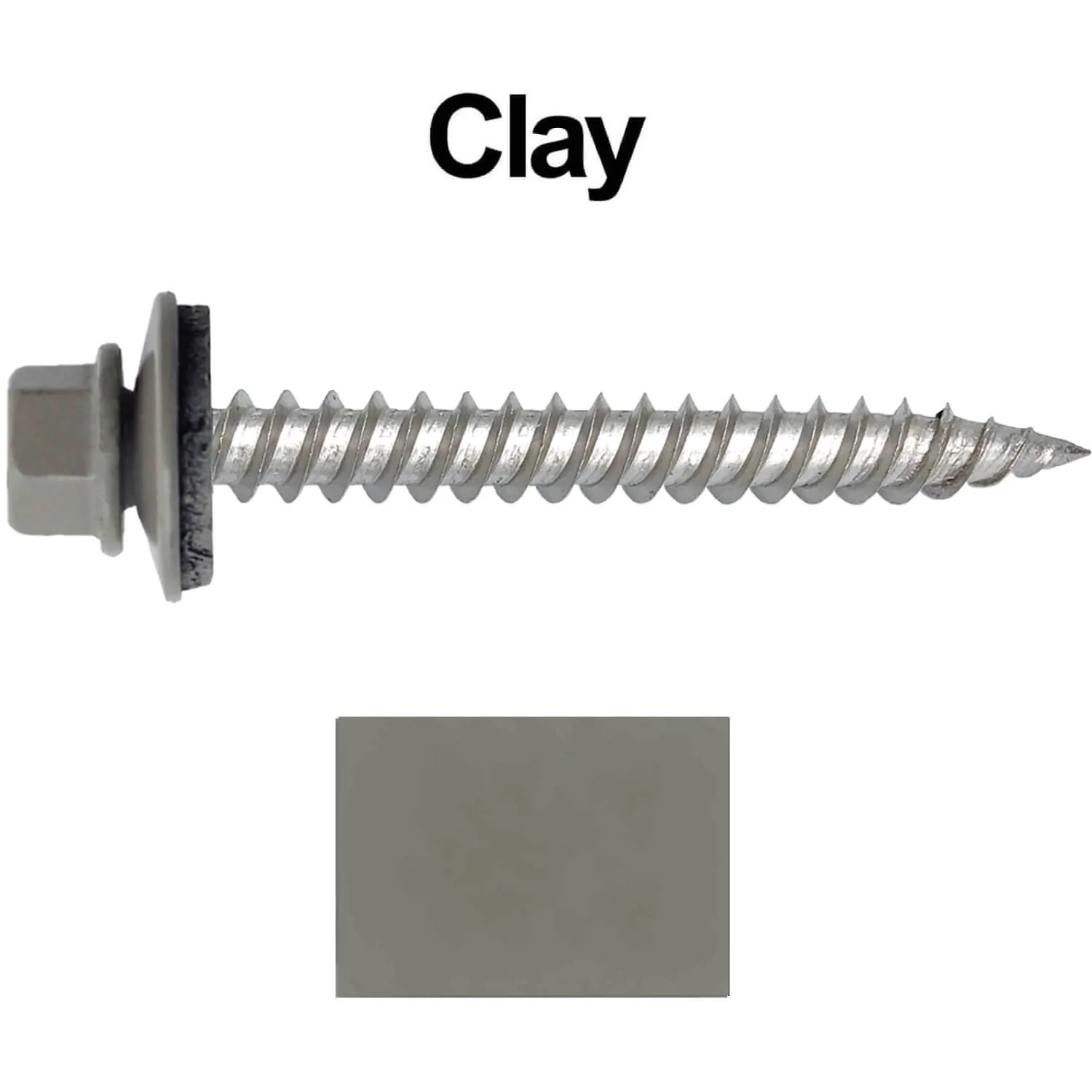 12 x 2"  Stainless Steel Metal Roofing Screw - Hex ReGrip Washer Head - Self starting/self tapping - EPDM washer. Colored head. - Image 32
