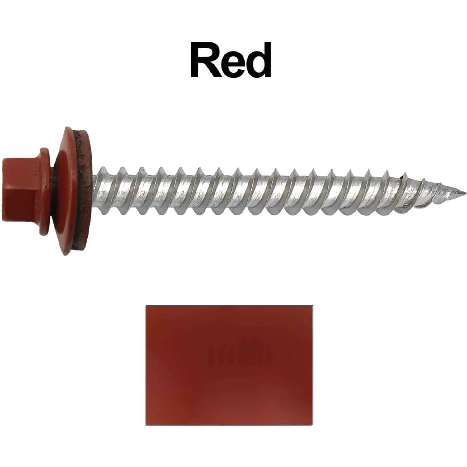 12 x 2"  Stainless Steel Metal Roofing Screw - Hex ReGrip Washer Head - Self starting/self tapping - EPDM washer. Colored head. - Image 8