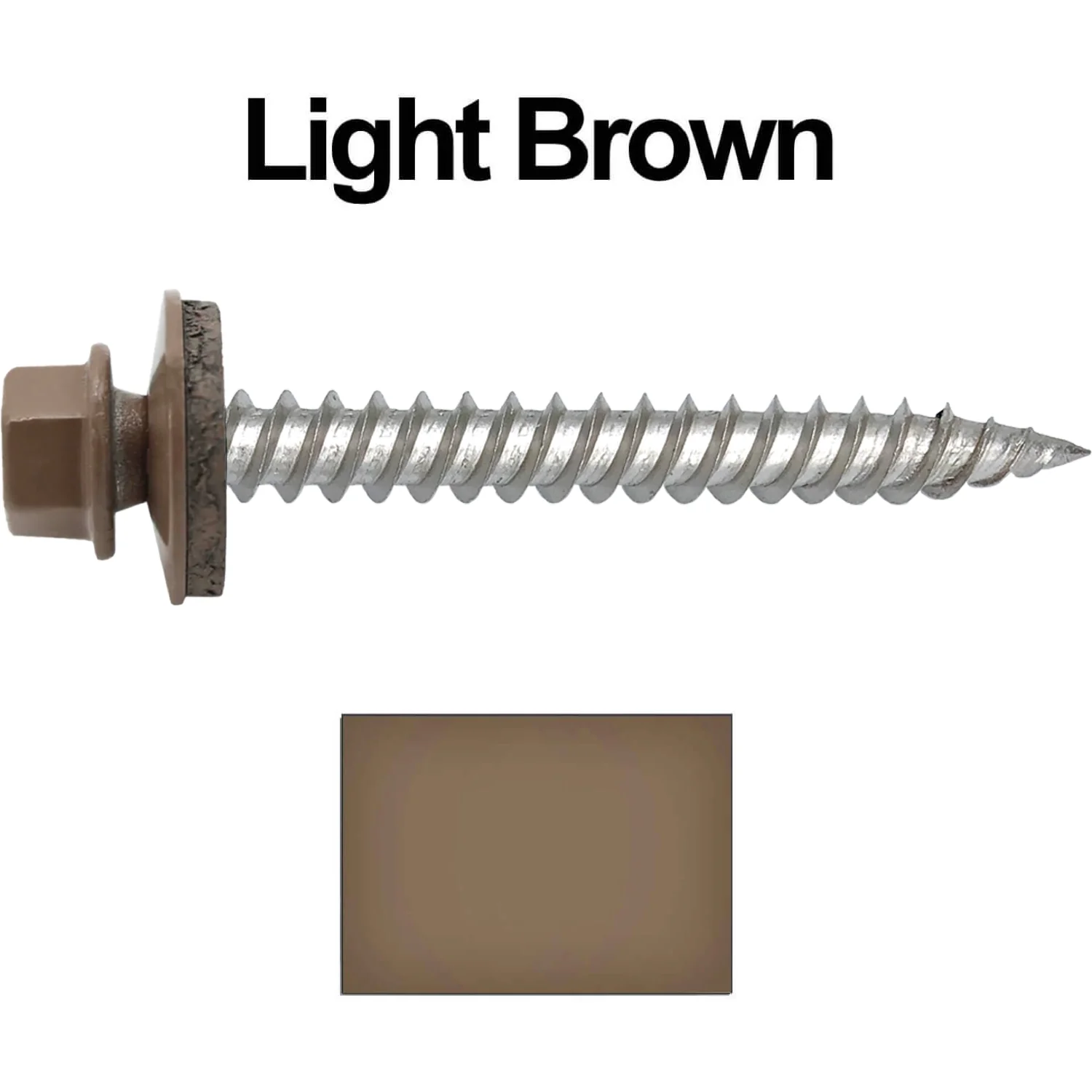 12 x 2"  Stainless Steel Metal Roofing Screw - Hex ReGrip Washer Head - Self starting/self tapping - EPDM washer. Colored head. - Image 99
