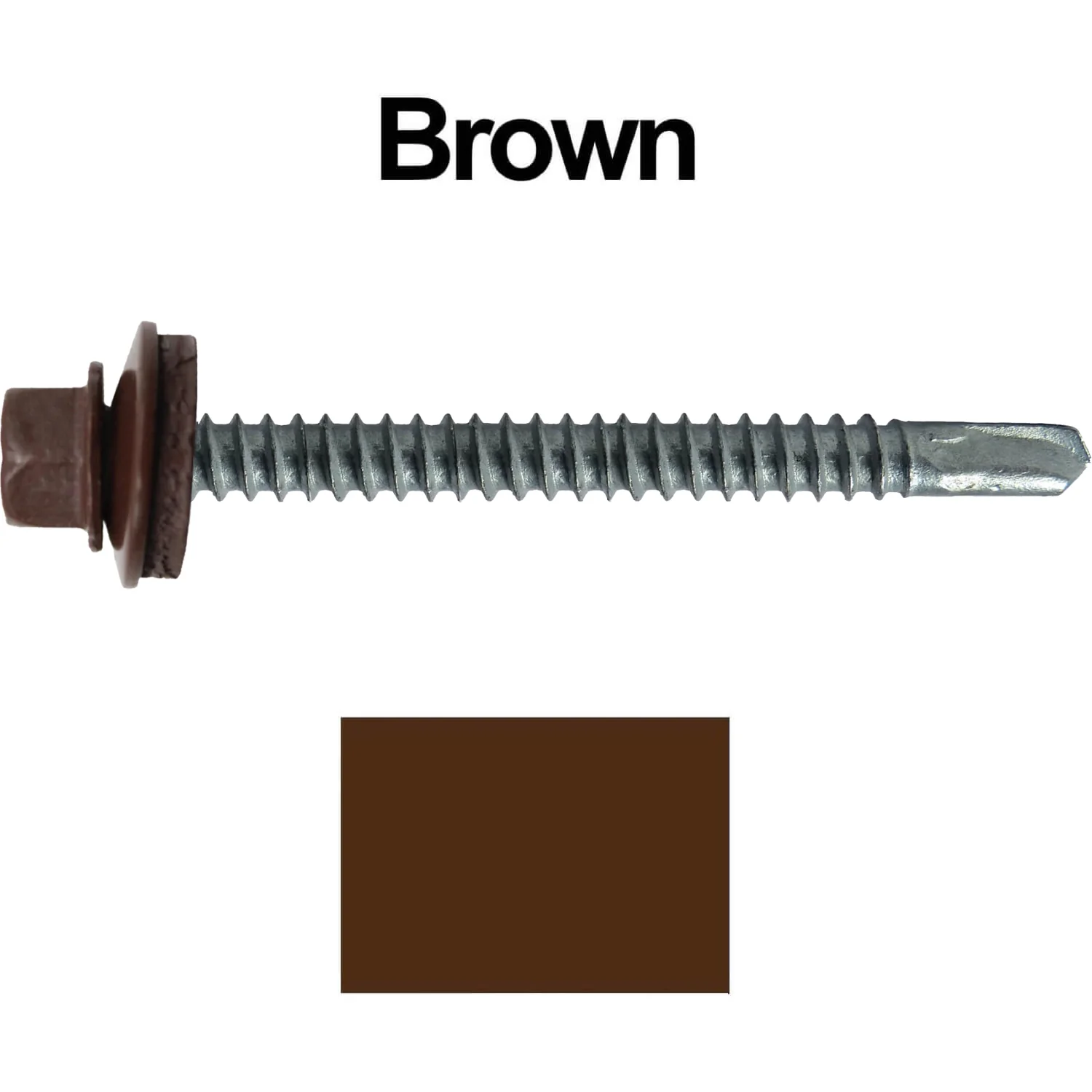 #12 X 3" Metal to Metal Type #3 Roofing Screws - Hex Washer Head - Self starting/self tapping - 5/8" EPDM washer. Colored head. - Image 10