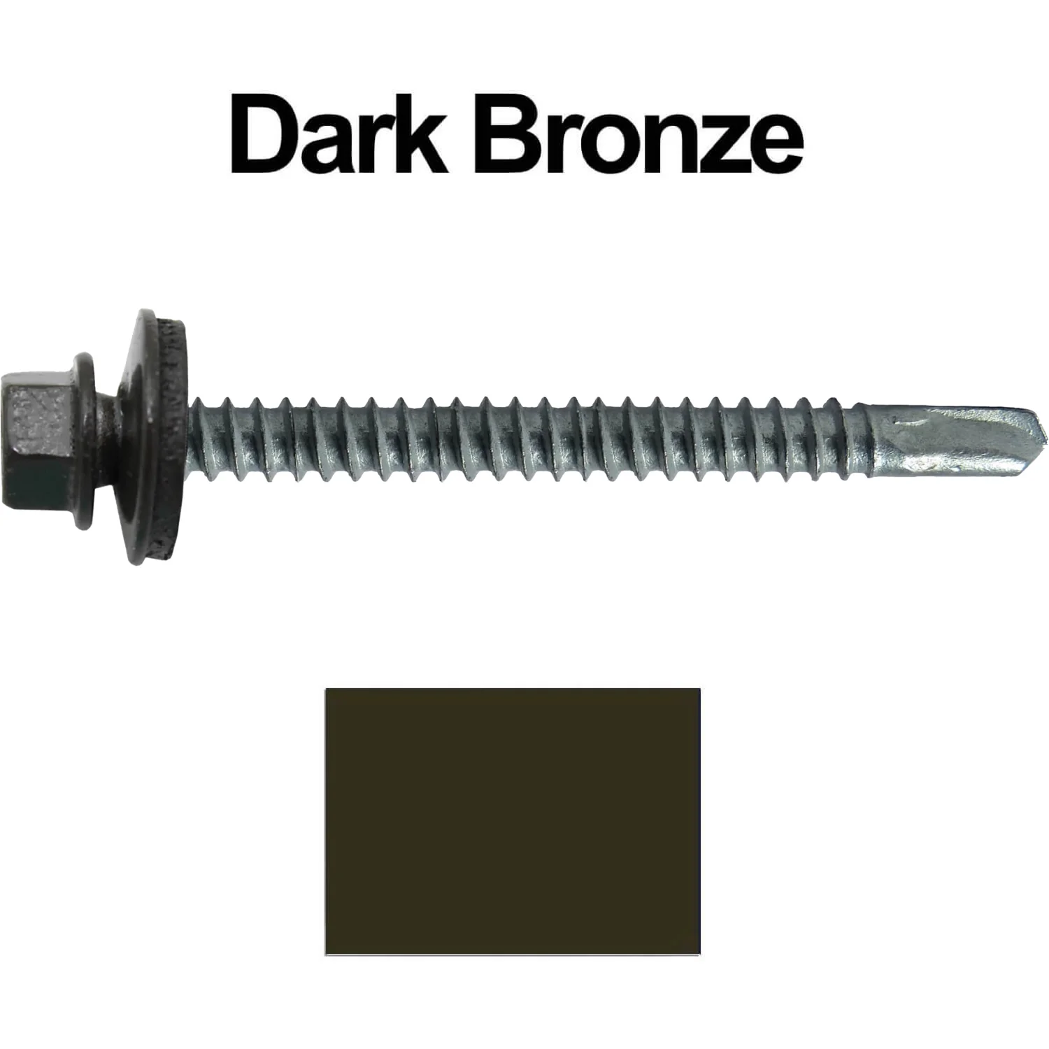 #12 X 3" Metal to Metal Type #3 Roofing Screws - Hex Washer Head - Self starting/self tapping - 5/8" EPDM washer. Colored head. - Image 110