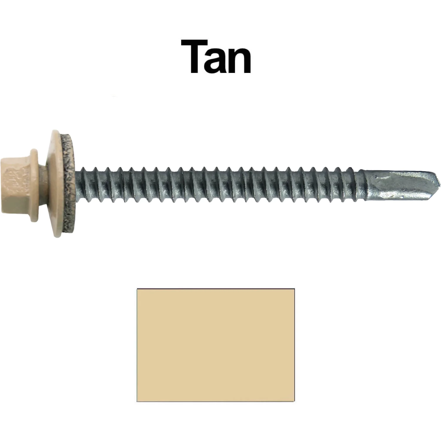 #12 X 3" Metal to Metal Type #3 Roofing Screws - Hex Washer Head - Self starting/self tapping - 5/8" EPDM washer. Colored head. - Image 42