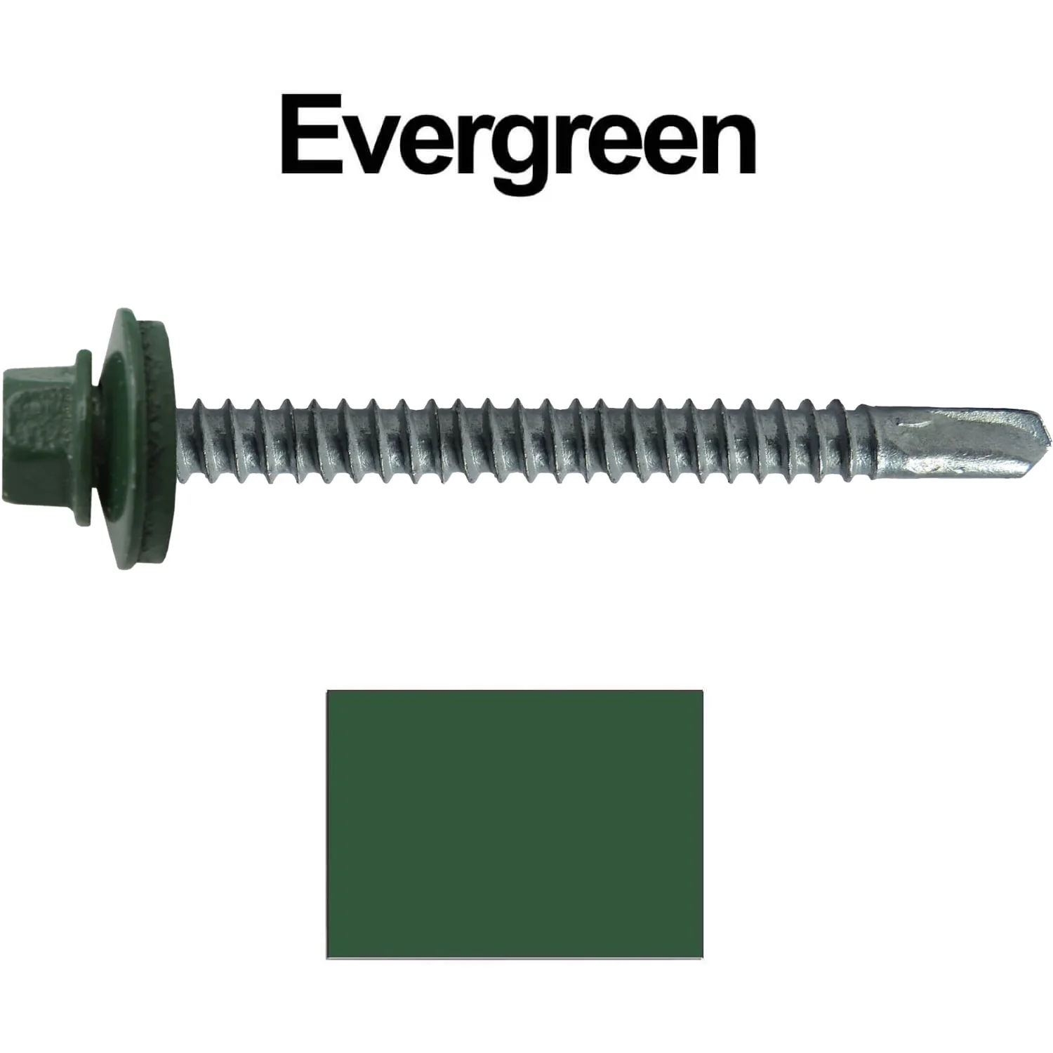 #12 X 3" Metal to Metal Type #3 Roofing Screws - Hex Washer Head - Self starting/self tapping - 5/8" EPDM washer. Colored head. - Image 44