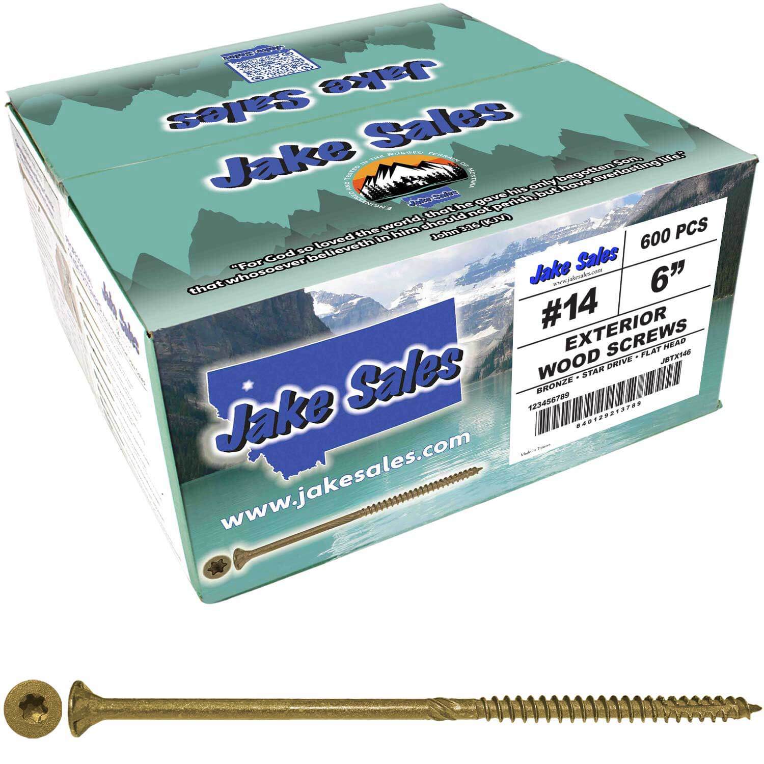 #14 x 5" - 8" Bronze Exterior Coated Wood Screws - Extra Long Bronze Wood Screw with Torx/Star Drive Head - Multipurpose Torx/Star Drive Wood Screws - Image 11