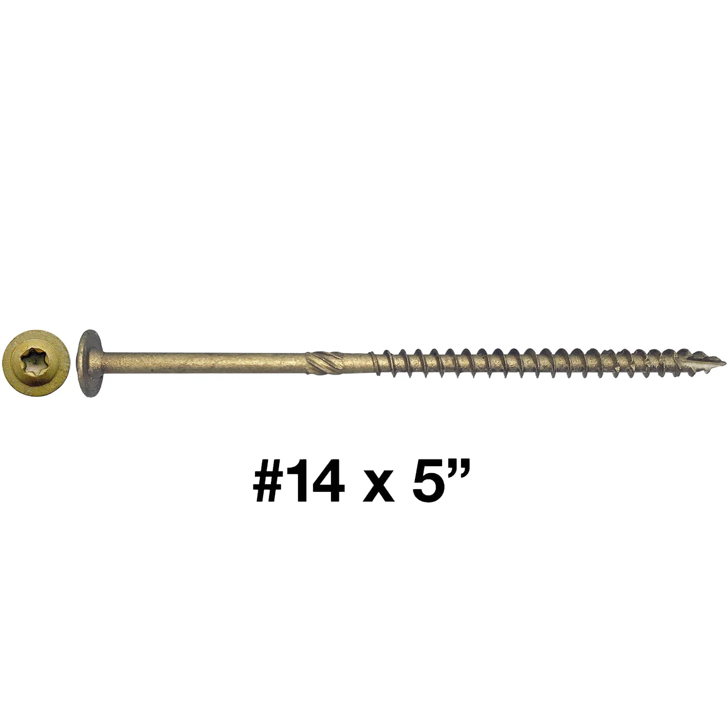 #14 Construction Lag Screws - Exterior Coated Torx/Star Drive Heavy Duty Structural Lag With Modified Truss Washer Head - Image 17