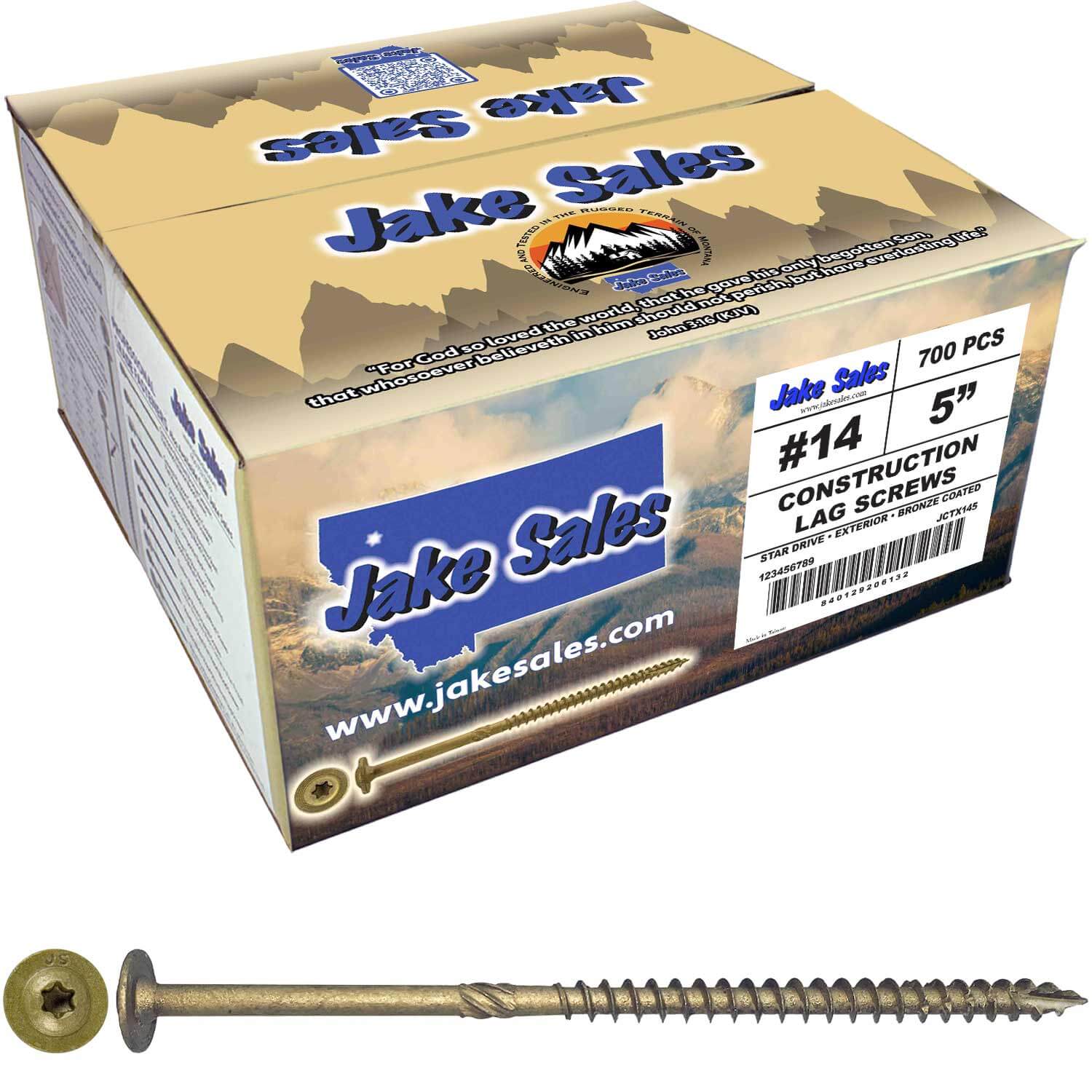 #14 Construction Lag Screws - Exterior Coated Torx/Star Drive Heavy Duty Structural Lag With Modified Truss Washer Head - Image 26