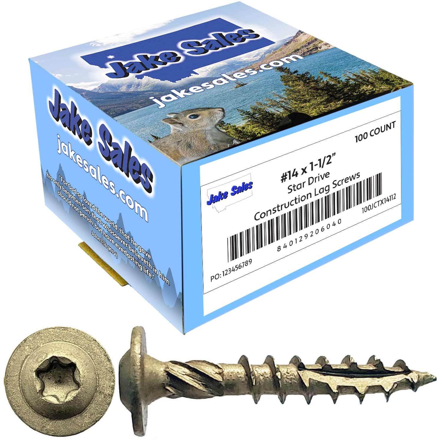 #14 Construction Lag Screws - Exterior Coated Torx/Star Drive Heavy Duty Structural Lag With Modified Truss Washer Head - Image 7