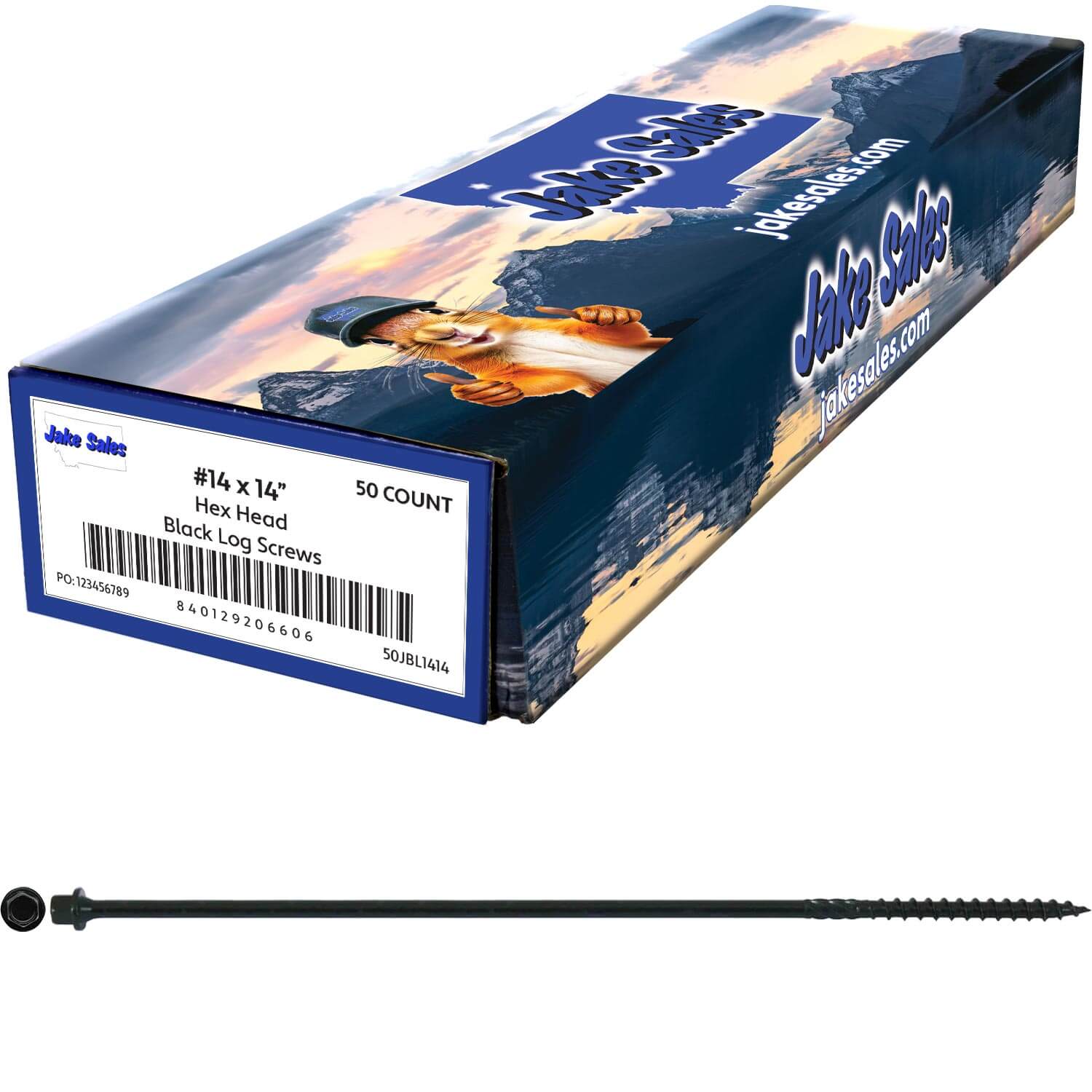#14 Heavy-Duty Black Timber, Log & Structural Wood Screws - Exterior Coated - Use for Fastening Ledger Boards, Large Timbers, Logs and more. - Image 13