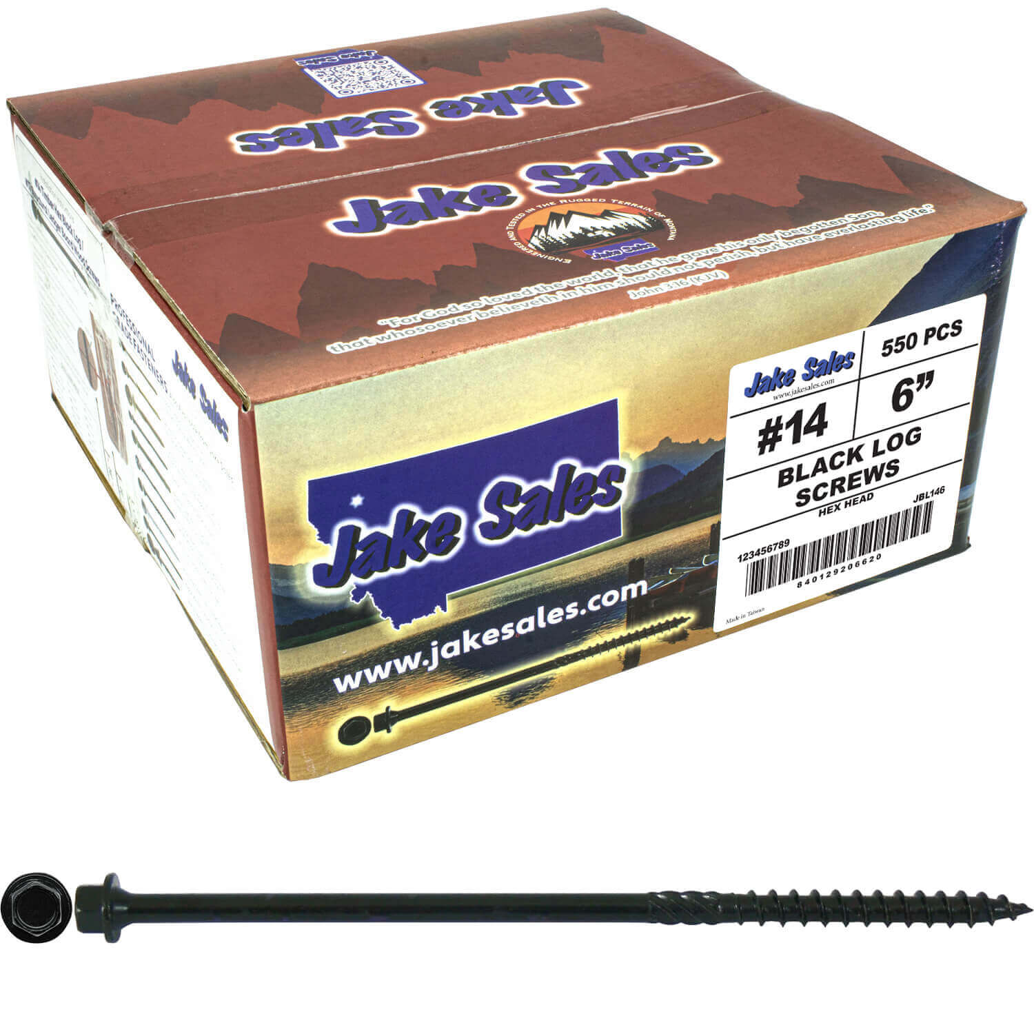#14 Heavy-Duty Black Timber, Log & Structural Wood Screws - Exterior Coated - Use for Fastening Ledger Boards, Large Timbers, Logs and more. - Image 15