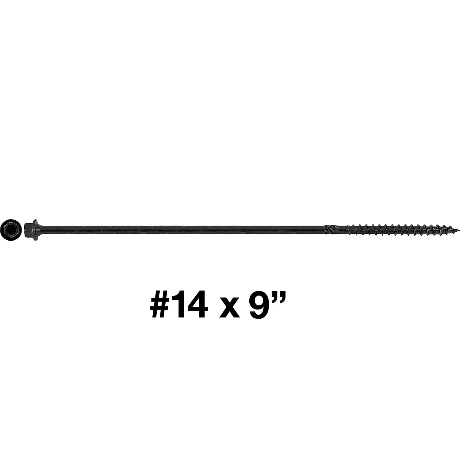 #14 Heavy-Duty Black Timber, Log & Structural Wood Screws - Exterior Coated - Use for Fastening Ledger Boards, Large Timbers, Logs and more. - Image 26