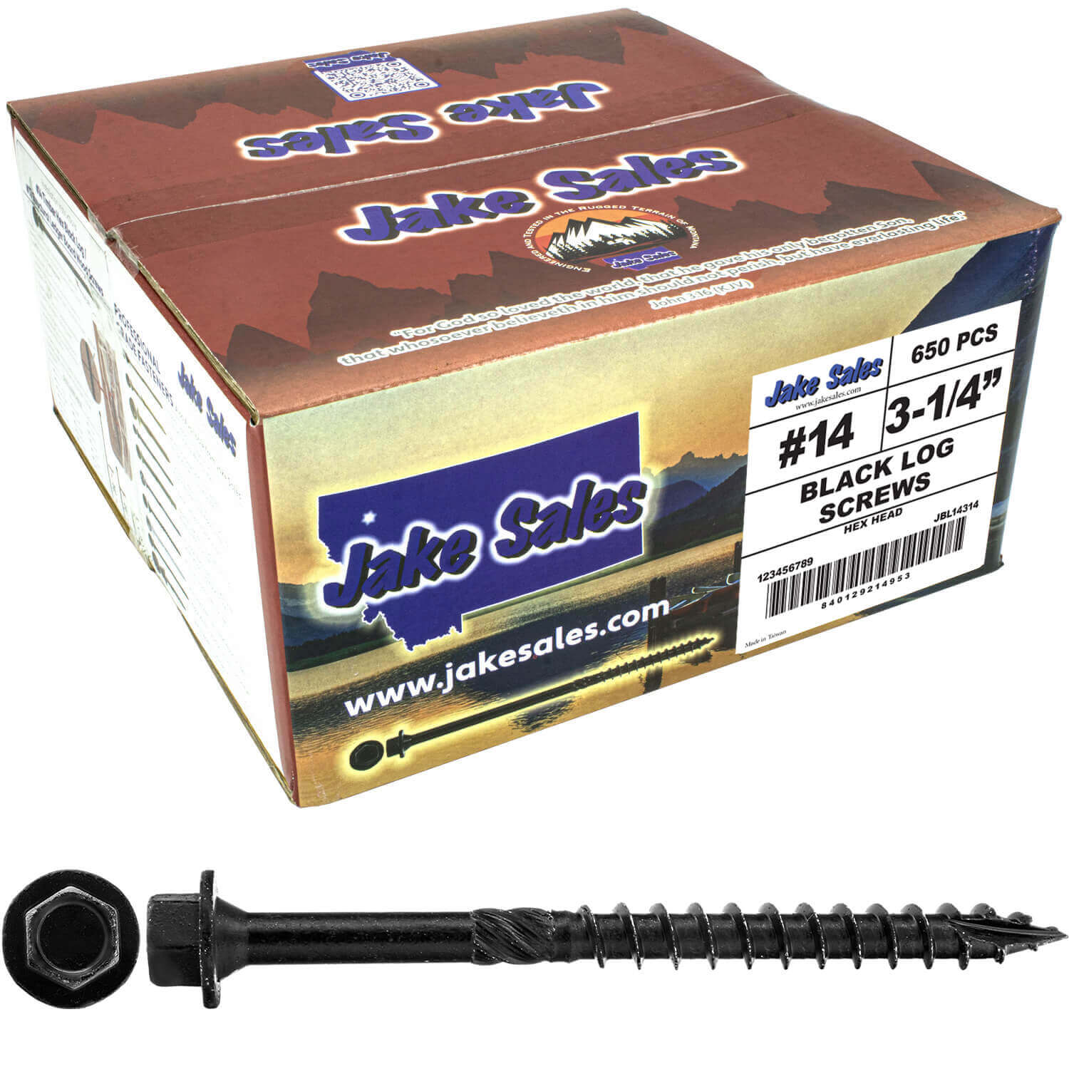 #14 Heavy-Duty Black Timber, Log & Structural Wood Screws - Exterior Coated - Use for Fastening Ledger Boards, Large Timbers, Logs and more. - Image 39