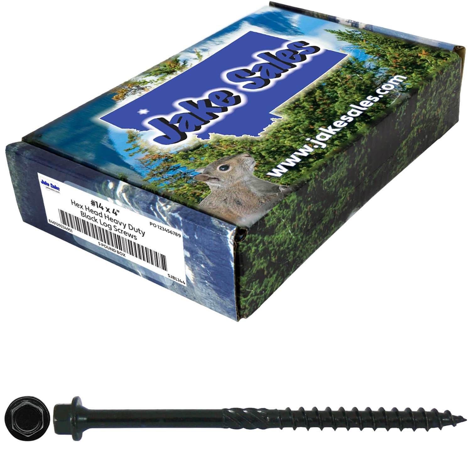 #14 Heavy-Duty Black Timber, Log & Structural Wood Screws - Exterior Coated - Use for Fastening Ledger Boards, Large Timbers, Logs and more. - Image 45