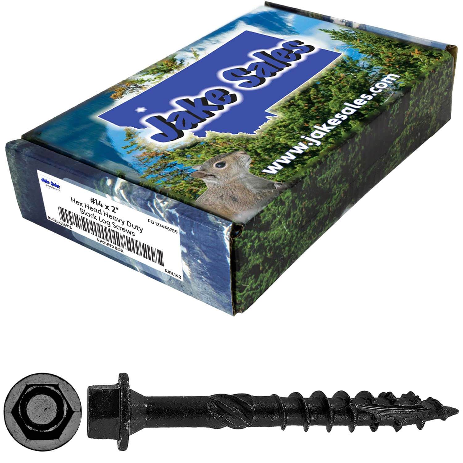 #14 Heavy-Duty Black Timber, Log & Structural Wood Screws - Exterior Coated - Use for Fastening Ledger Boards, Large Timbers, Logs and more. - Image 56