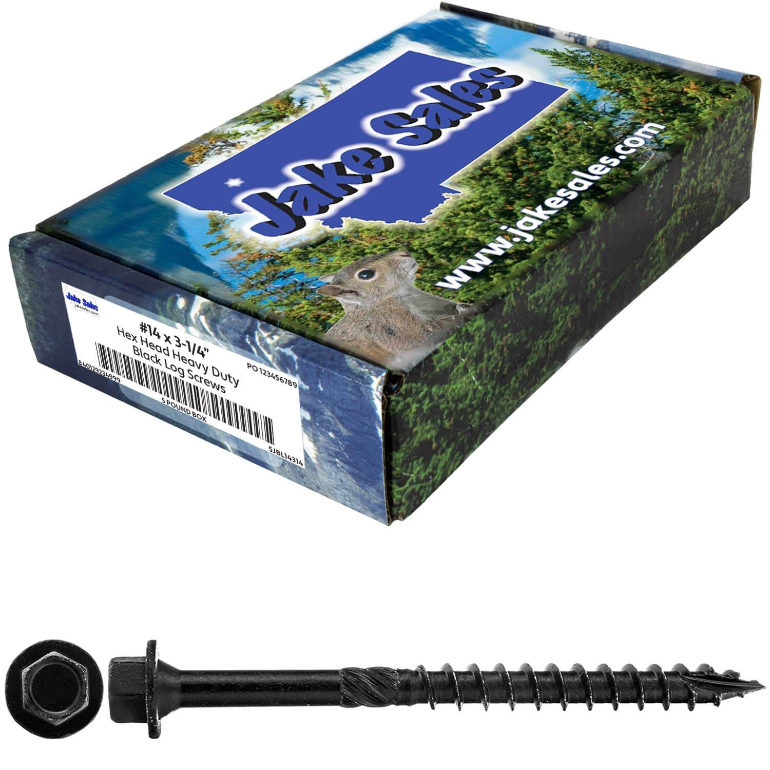 #14 Heavy-Duty Black Timber, Log & Structural Wood Screws - Exterior Coated - Use for Fastening Ledger Boards, Large Timbers, Logs and more. - Image 69