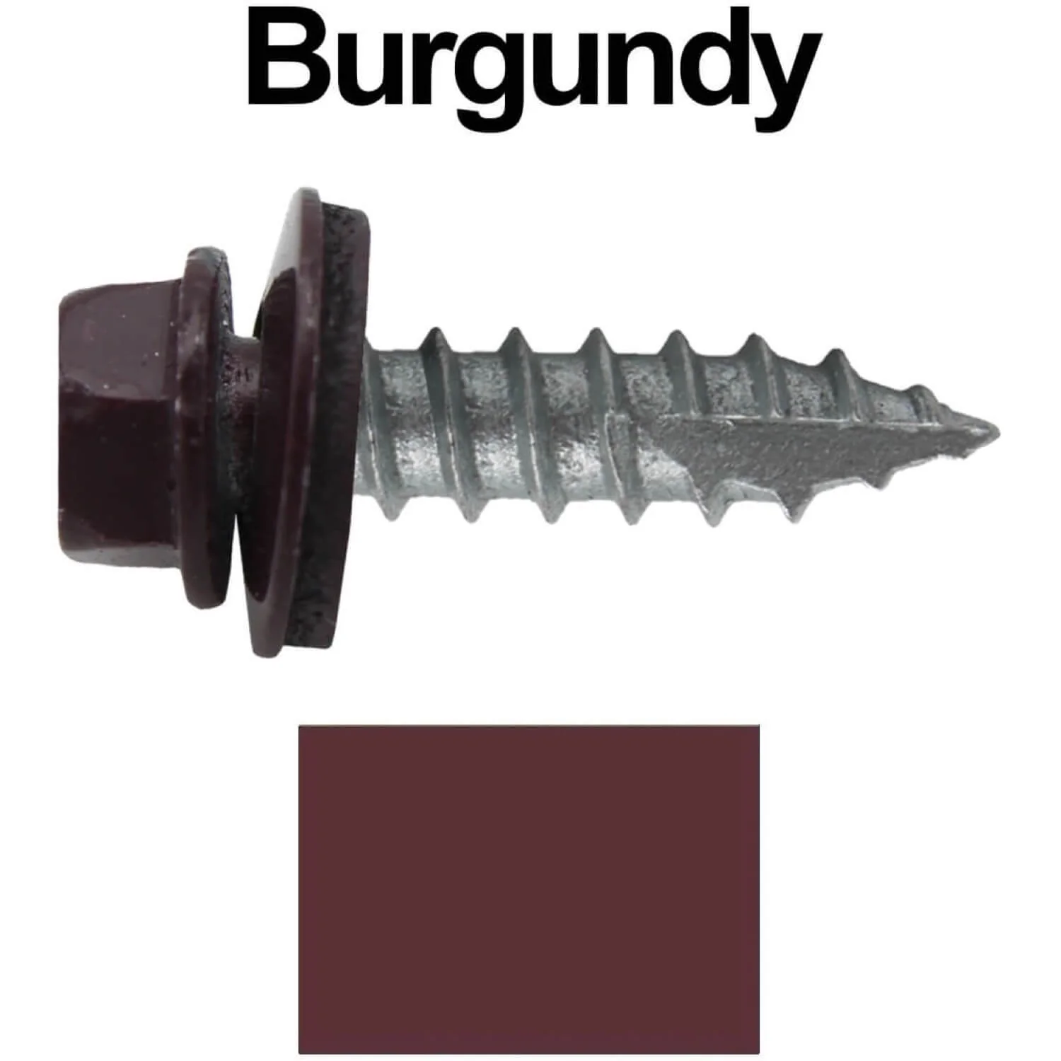 #14 x 1" Metal ROOFING SCREWS - Hex Washer Head - Self starting/self tapping - EPDM washer. Colored head. - Image 12