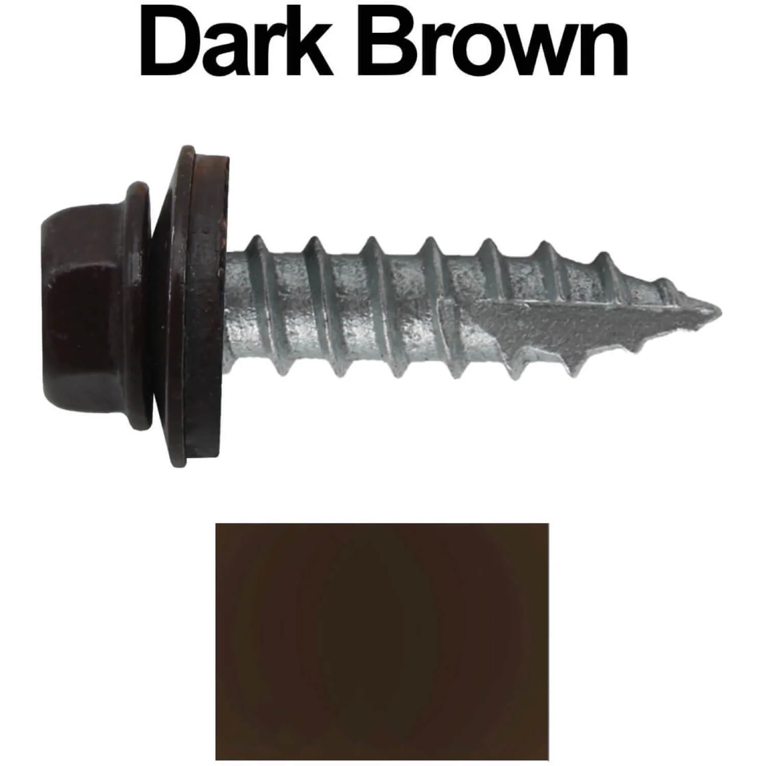 #14 x 1" Metal ROOFING SCREWS - Hex Washer Head - Self starting/self tapping - EPDM washer. Colored head. - Image 19