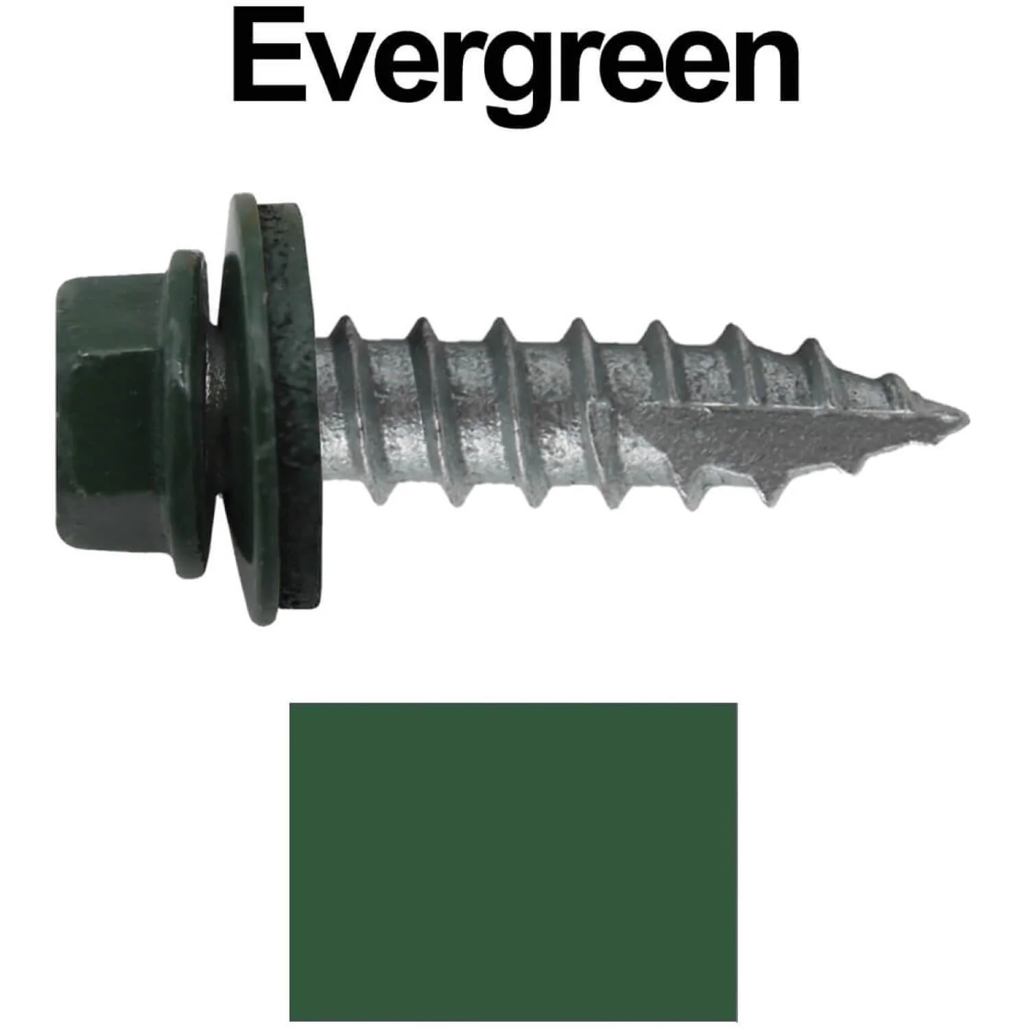 #14 x 1" Metal ROOFING SCREWS - Hex Washer Head - Self starting/self tapping - EPDM washer. Colored head. - Image 21