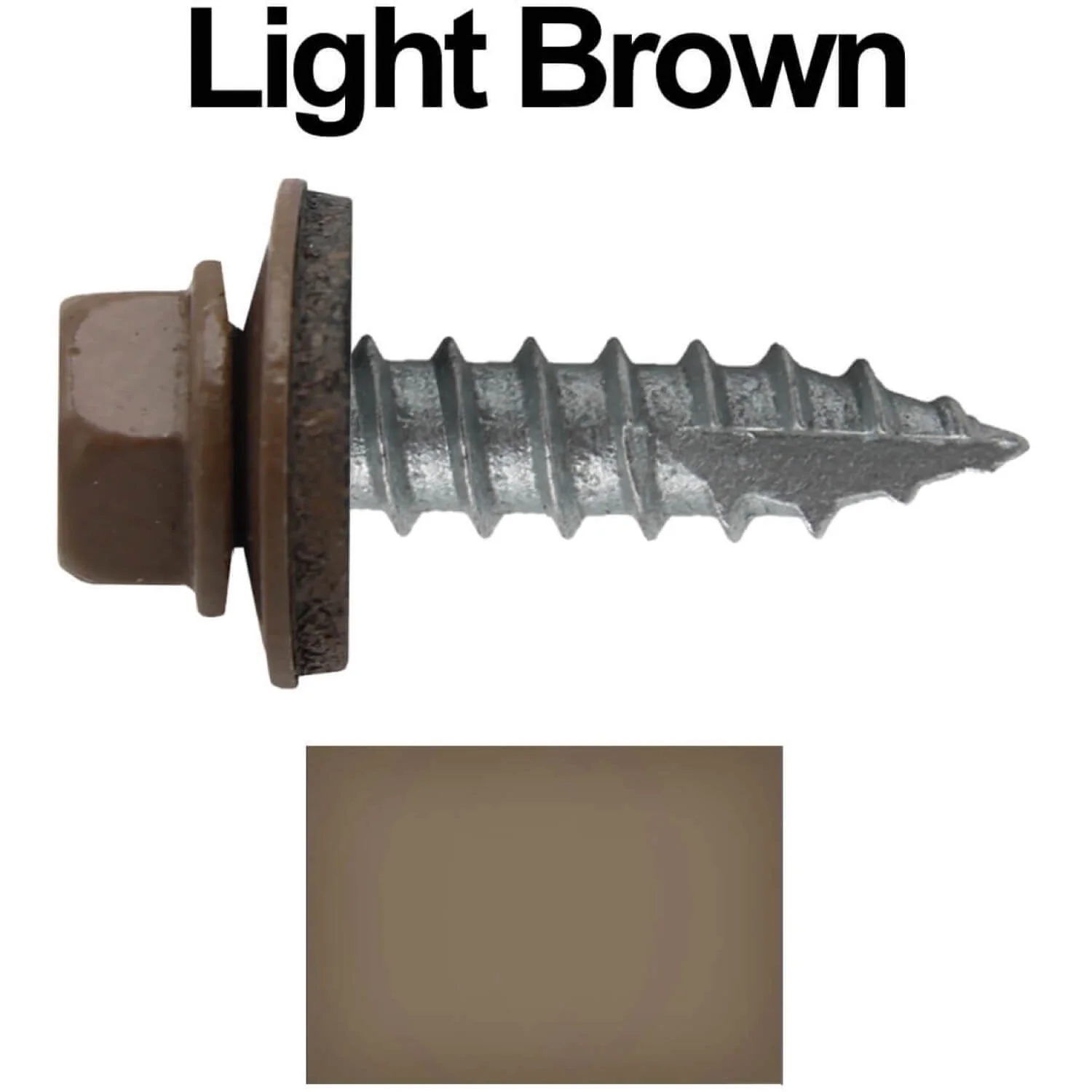 #14 x 1" Metal ROOFING SCREWS - Hex Washer Head - Self starting/self tapping - EPDM washer. Colored head. - Image 27