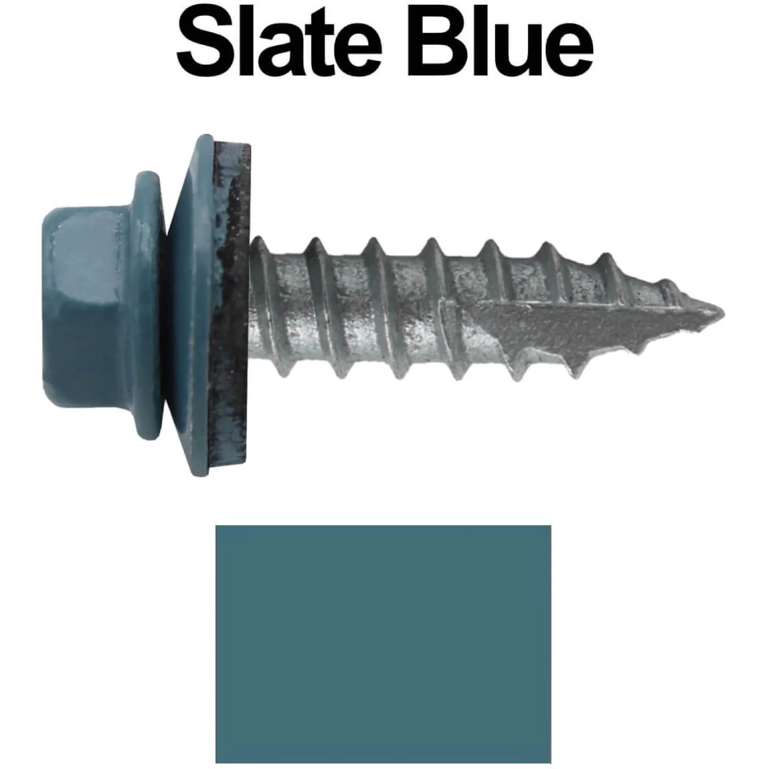 #14 x 1" Metal ROOFING SCREWS - Hex Washer Head - Self starting/self tapping - EPDM washer. Colored head. - Image 37