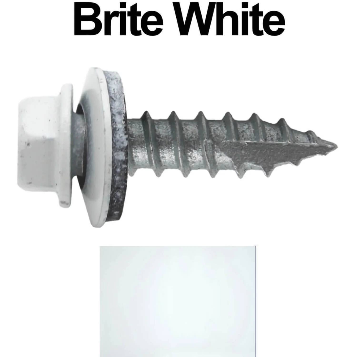 #14 x 1" Metal ROOFING SCREWS - Hex Washer Head - Self starting/self tapping - EPDM washer. Colored head. - Image 9