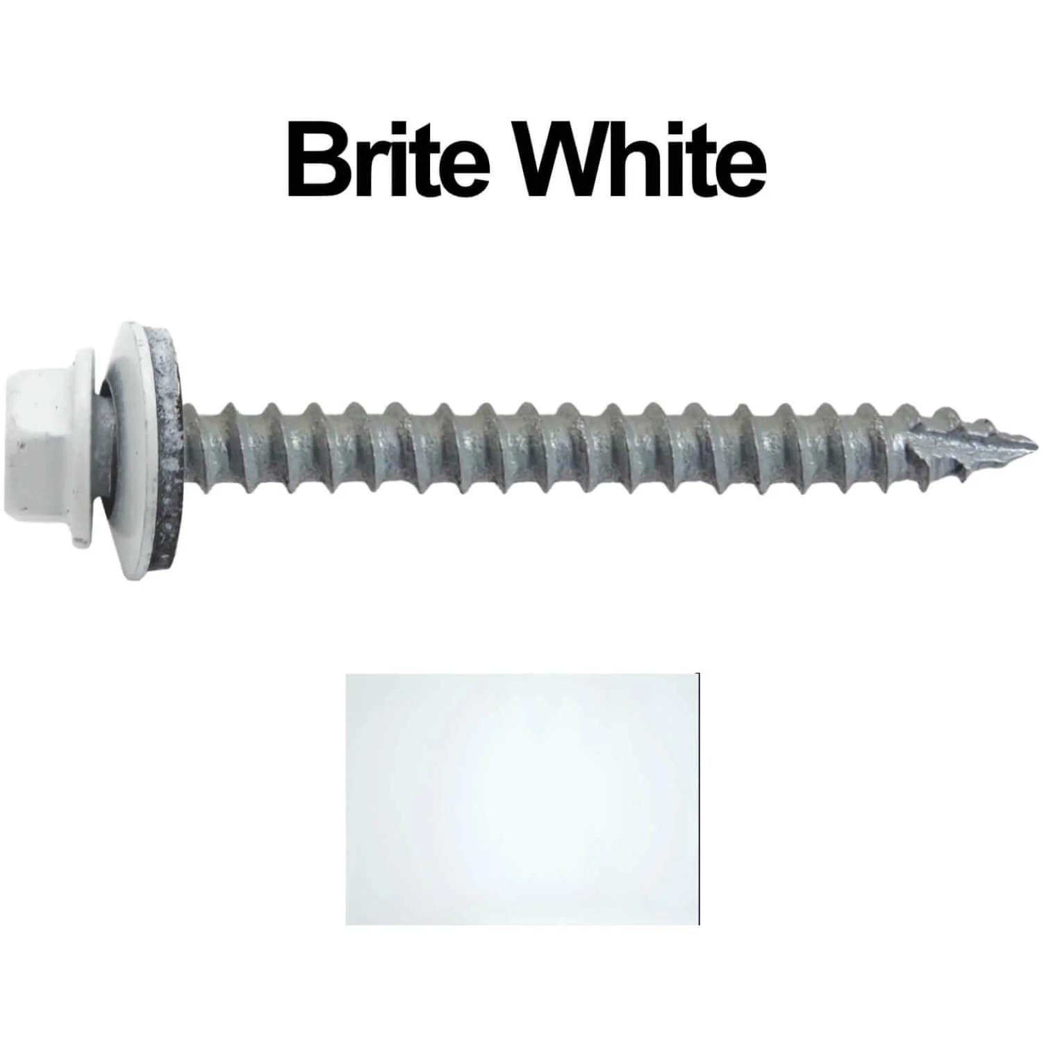 #14 x 2-1/2" Metal ROOFING SCREWS - Hex Washer Head - Self starting/self tapping - EPDM washer. Colored head. - Image 2