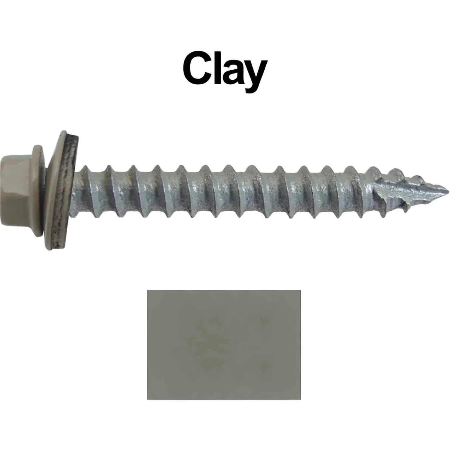 #14 x 2" Metal ROOFING SCREWS - Hex Washer Head - Self starting/self tapping - EPDM washer. Colored head. - Image 135