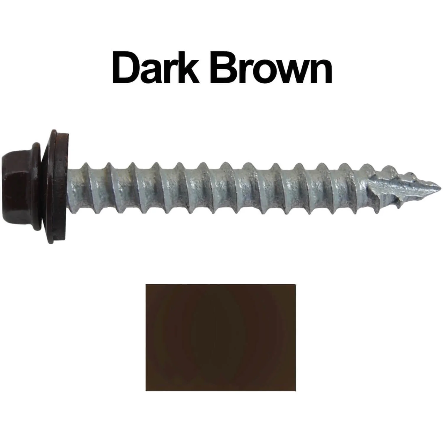 #14 x 2" Metal ROOFING SCREWS - Hex Washer Head - Self starting/self tapping - EPDM washer. Colored head. - Image 140