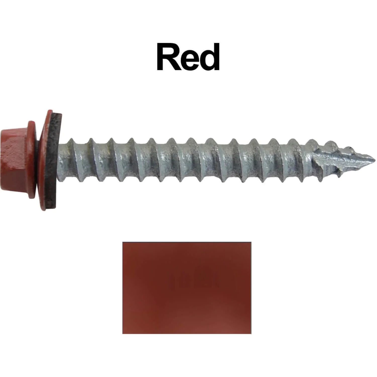 #14 x 2" Metal ROOFING SCREWS - Hex Washer Head - Self starting/self tapping - EPDM washer. Colored head. - Image 156