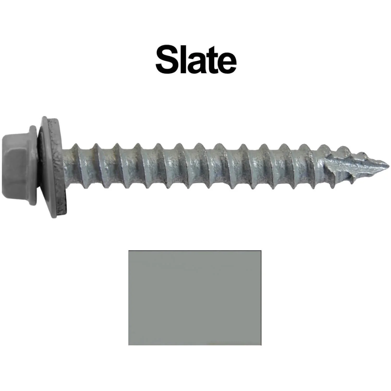 #14 x 2" Metal ROOFING SCREWS - Hex Washer Head - Self starting/self tapping - EPDM washer. Colored head. - Image 157