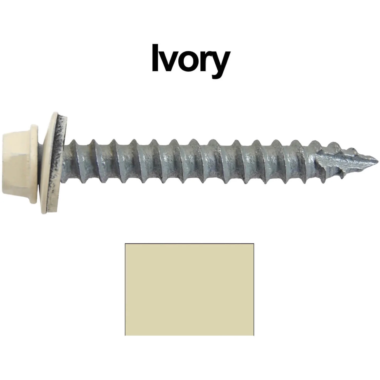 #14 x 2" Metal ROOFING SCREWS - Hex Washer Head - Self starting/self tapping - EPDM washer. Colored head. - Image 23