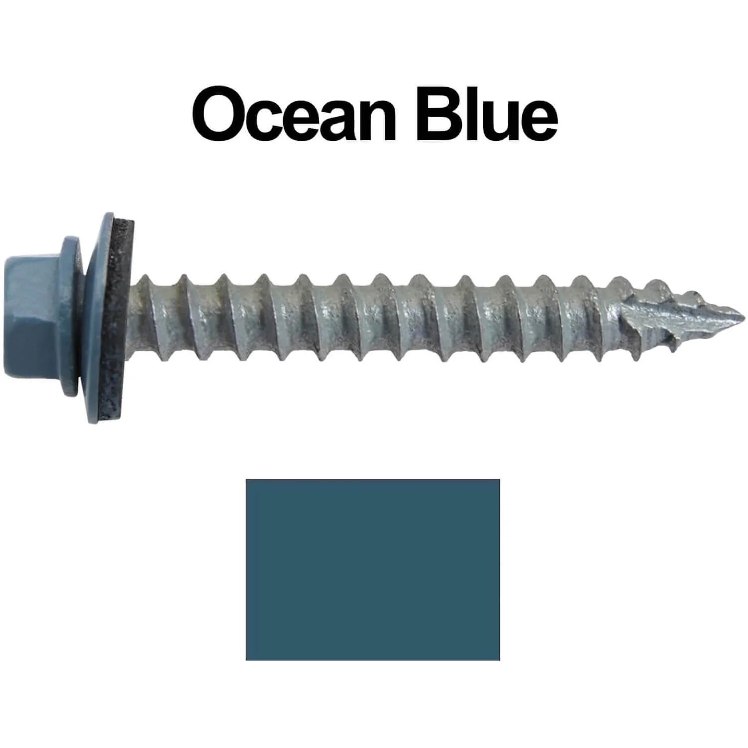 #14 x 2" Metal ROOFING SCREWS - Hex Washer Head - Self starting/self tapping - EPDM washer. Colored head. - Image 28