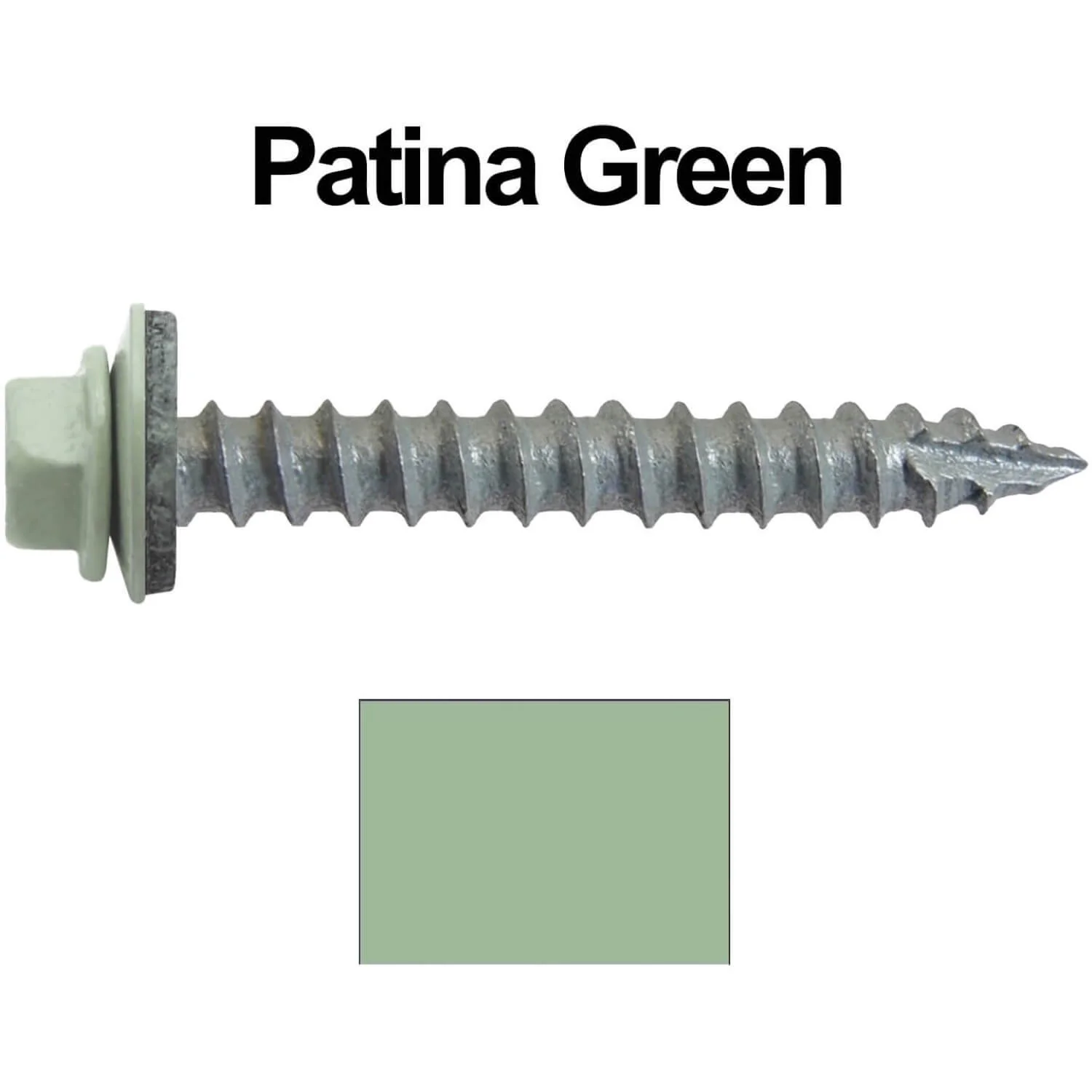 #14 x 2" Metal ROOFING SCREWS - Hex Washer Head - Self starting/self tapping - EPDM washer. Colored head. - Image 30