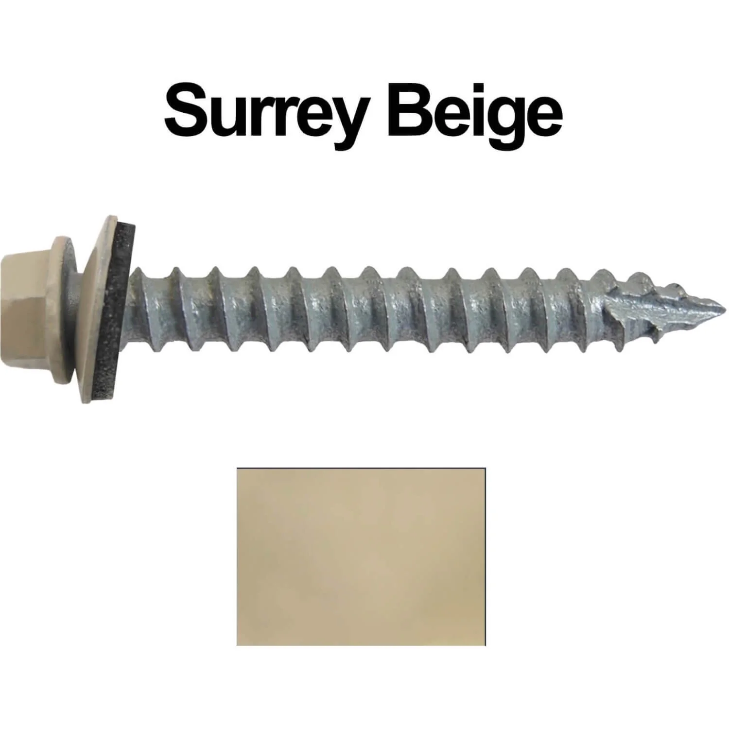 #14 x 2" Metal ROOFING SCREWS - Hex Washer Head - Self starting/self tapping - EPDM washer. Colored head. - Image 35