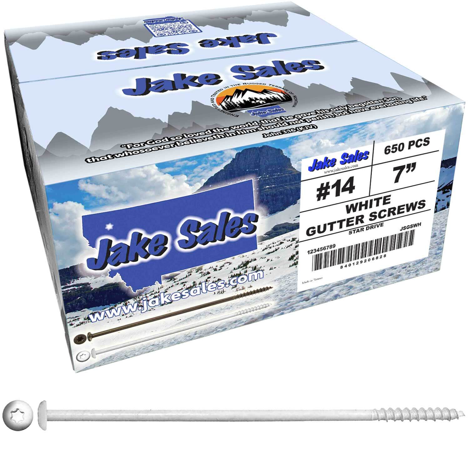 #14 x 7" Ceramic Coated Torx/Star Drive Gutter Screws -  For Fastening Gutters to Wood - Torx/Star T-30 Drive Head - Image 23