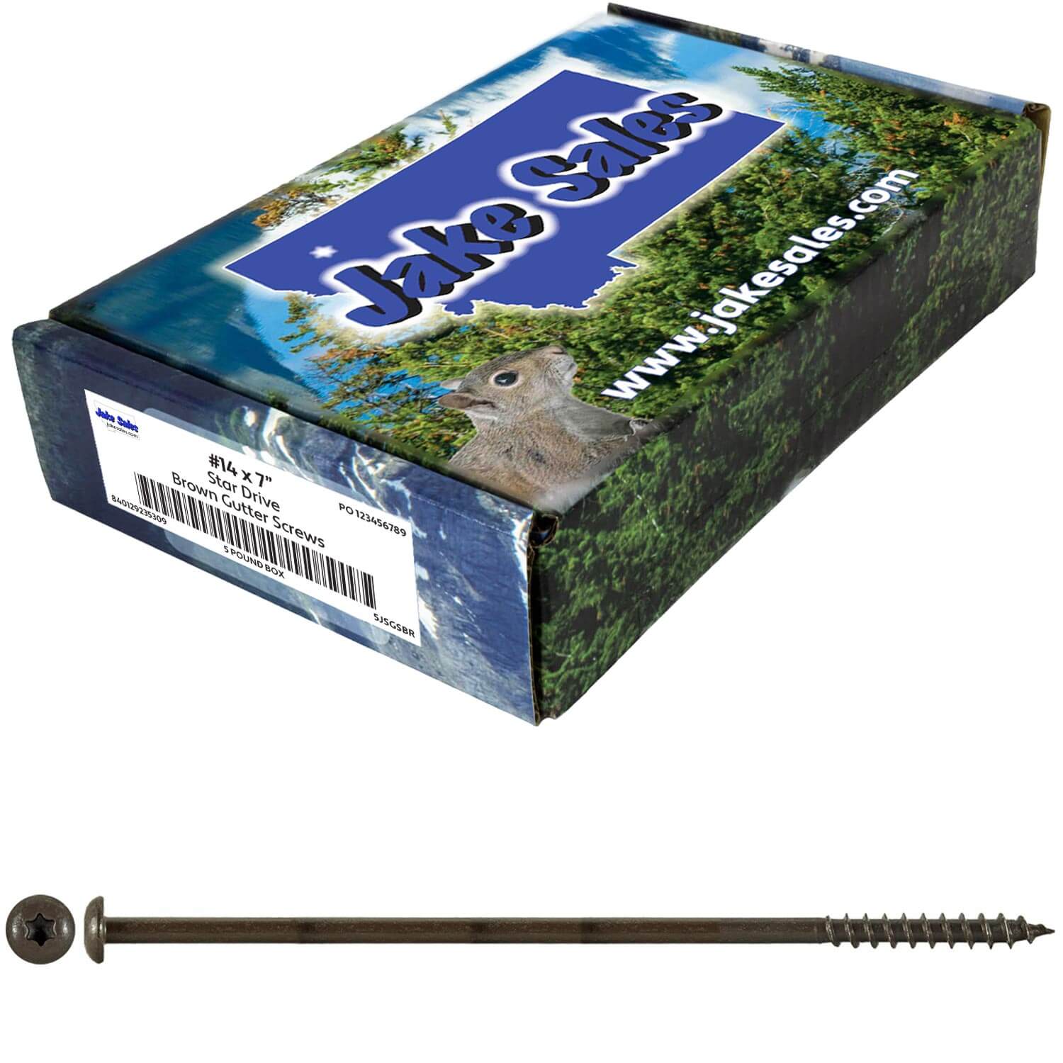 #14 x 7" Ceramic Coated Torx/Star Drive Gutter Screws -  For Fastening Gutters to Wood - Torx/Star T-30 Drive Head - Image 30