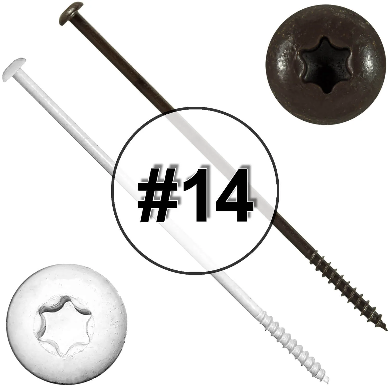 #14 x 7" Ceramic Coated Torx/Star Drive Gutter Screws -  For Fastening Gutters to Wood - Torx/Star T-30 Drive Head - Image 39