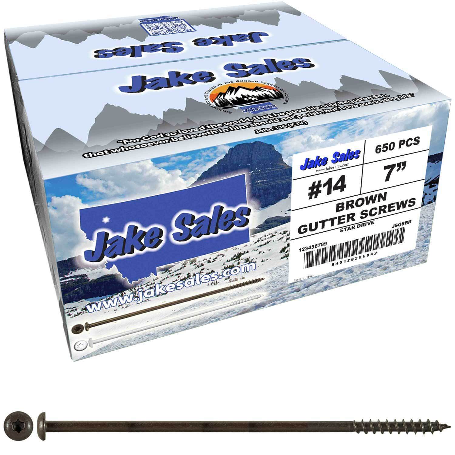 #14 x 7" Ceramic Coated Torx/Star Drive Gutter Screws -  For Fastening Gutters to Wood - Torx/Star T-30 Drive Head - Image 5