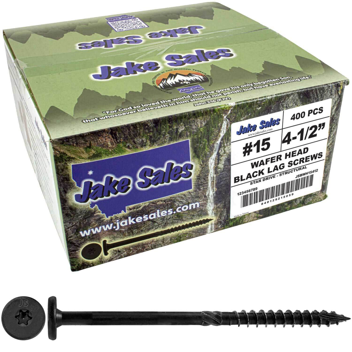 #15 Black Wafer Head Structural Lag Screws. Used for Log Construction, Timber Framing, Laminated Beams and Pole Barns Among Other Uses. T-30 Torx/Star Drive - Image 13