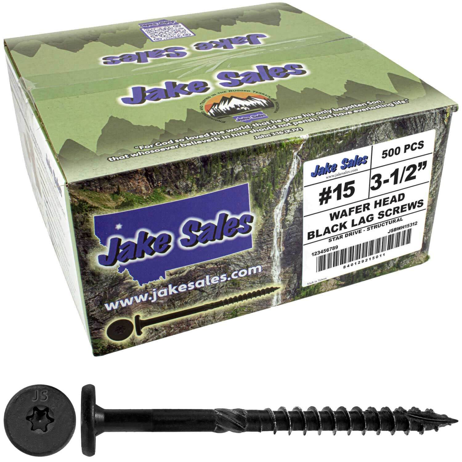 #15 Black Wafer Head Structural Lag Screws. Used for Log Construction, Timber Framing, Laminated Beams and Pole Barns Among Other Uses. T-30 Torx/Star Drive - Image 22
