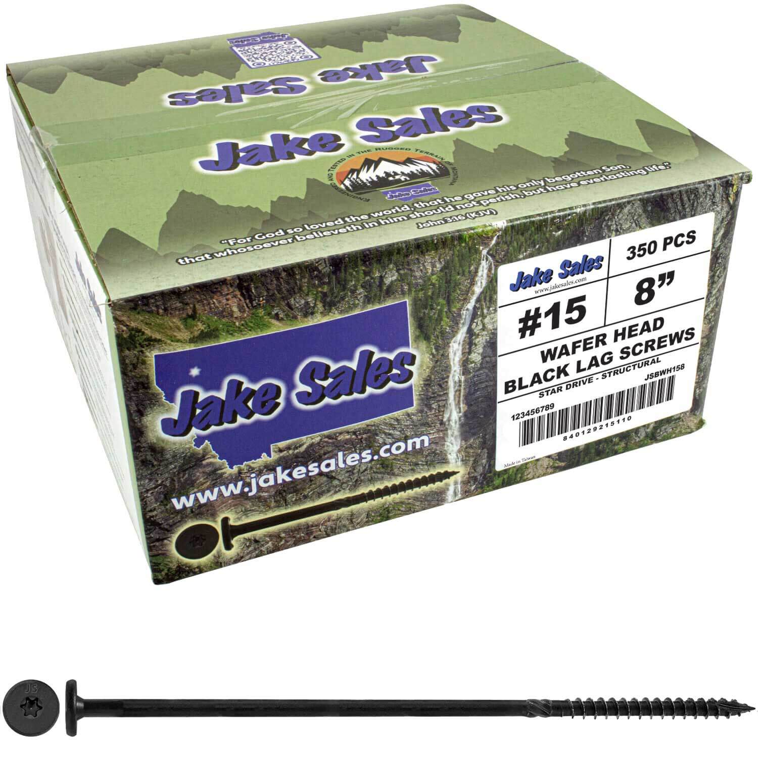 #15 Black Wafer Head Structural Lag Screws. Used for Log Construction, Timber Framing, Laminated Beams and Pole Barns Among Other Uses. T-30 Torx/Star Drive - Image 27