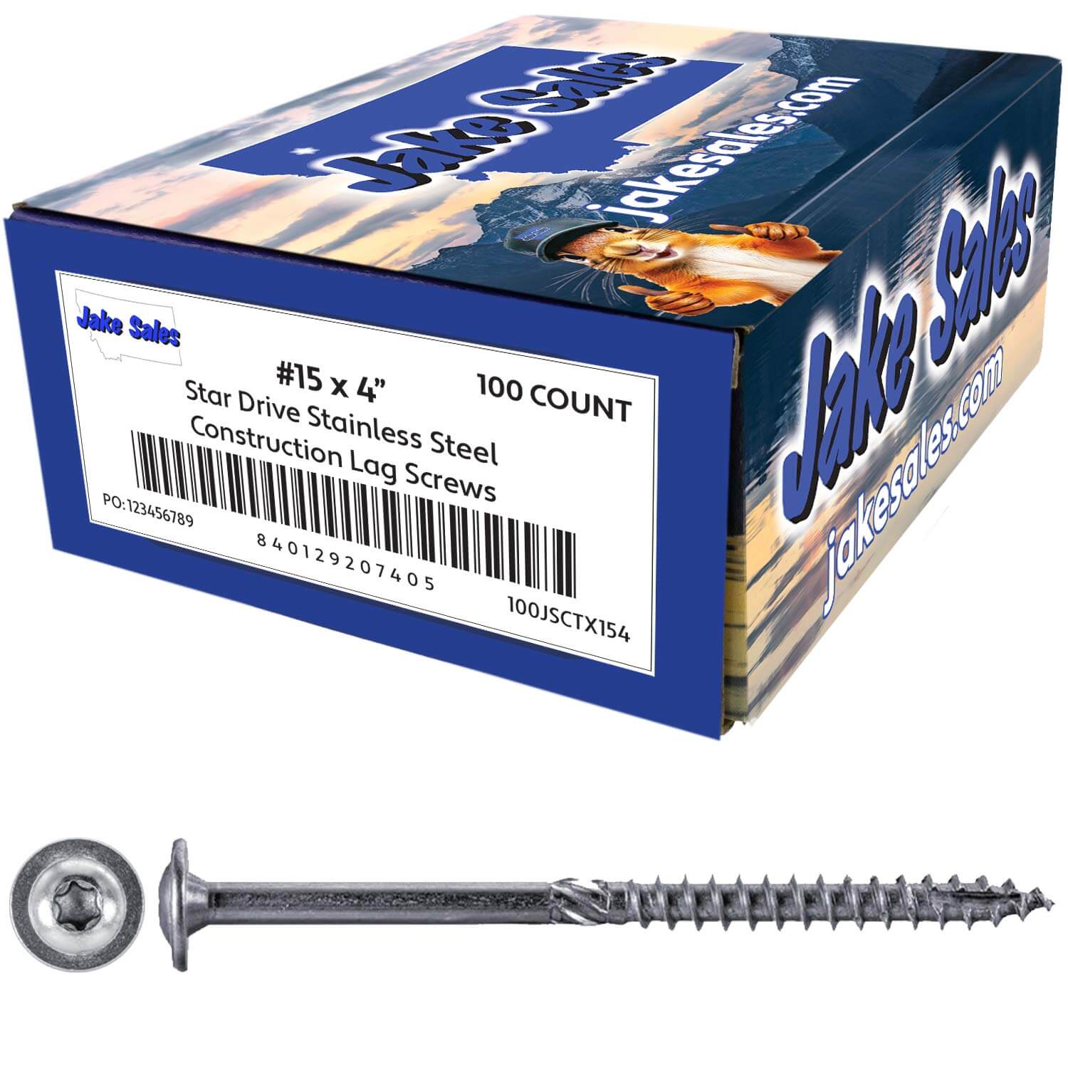 #15 Stainless Steel Construction Lag Screw  T-30 Torx/Star Drive Heavy Duty Lag Screw - Modified Truss Washer Head - Image 9