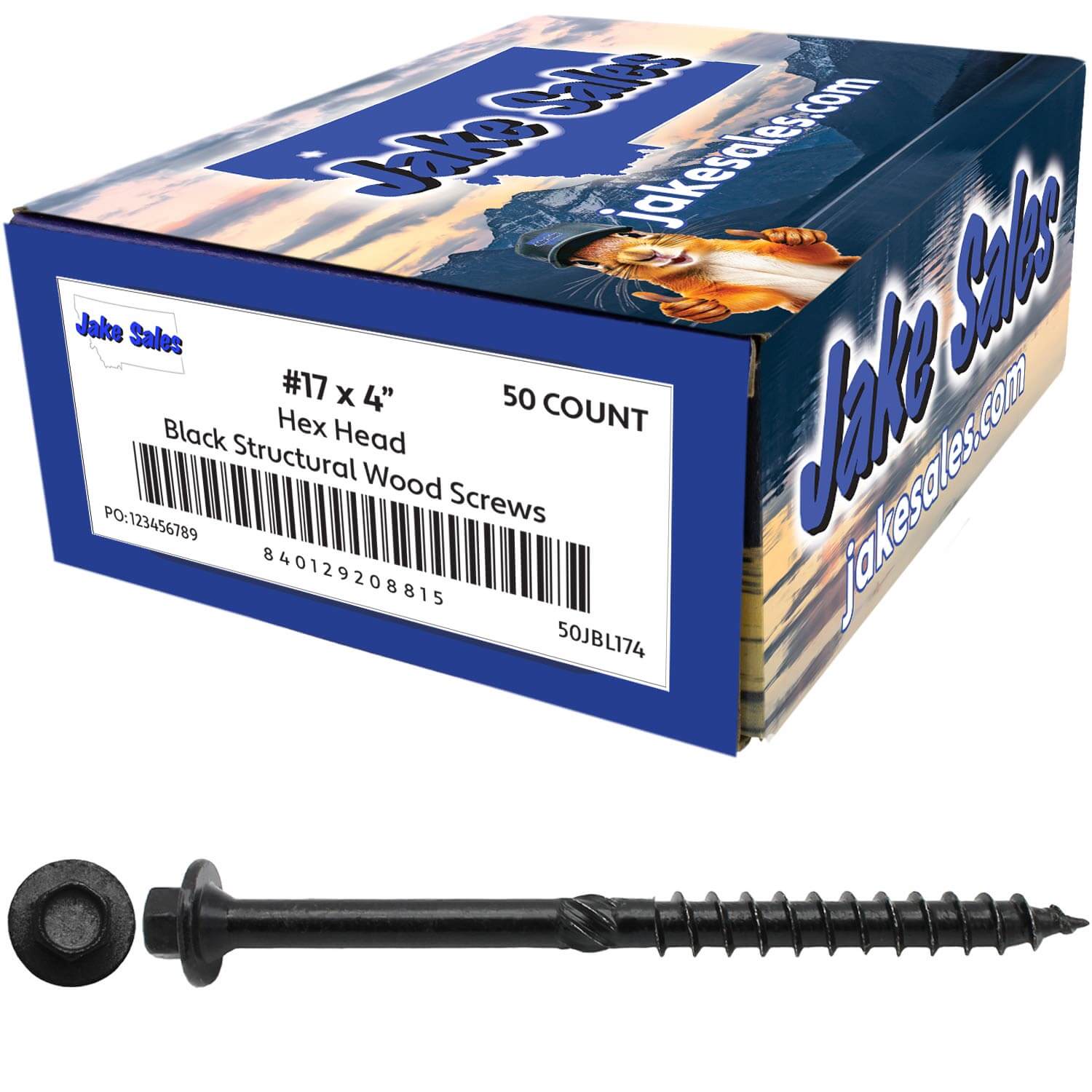 #17 Heavy-Duty Black Timber, Log & Structural Wood Screws - Exterior Coated - Use for Fastening Ledger Boards, Large Timbers, Logs and more. - Image 60