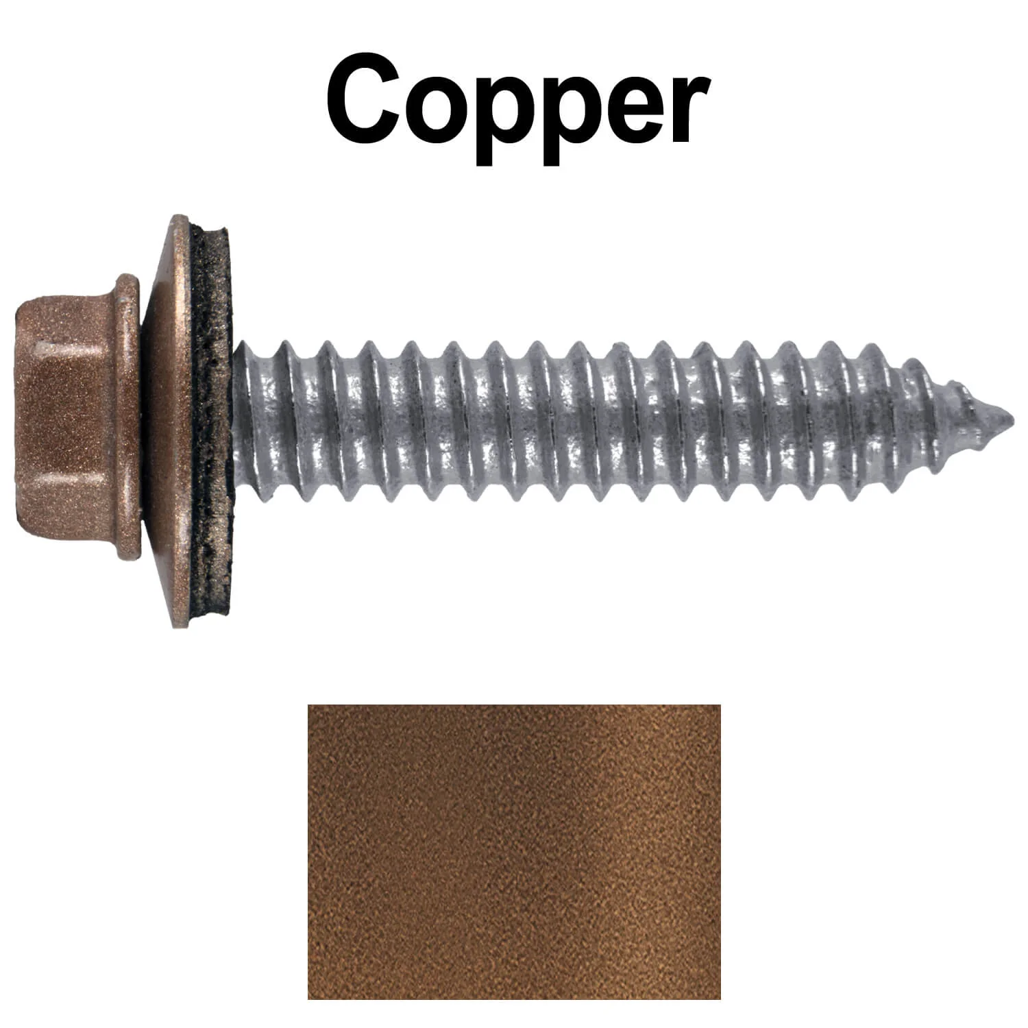 17 x 1-1/2 Metal Roofing Screws - Metal Panel to Metal Purlins and Recovery Screws - Hex Washer Head - EPDM washer. - Image 66