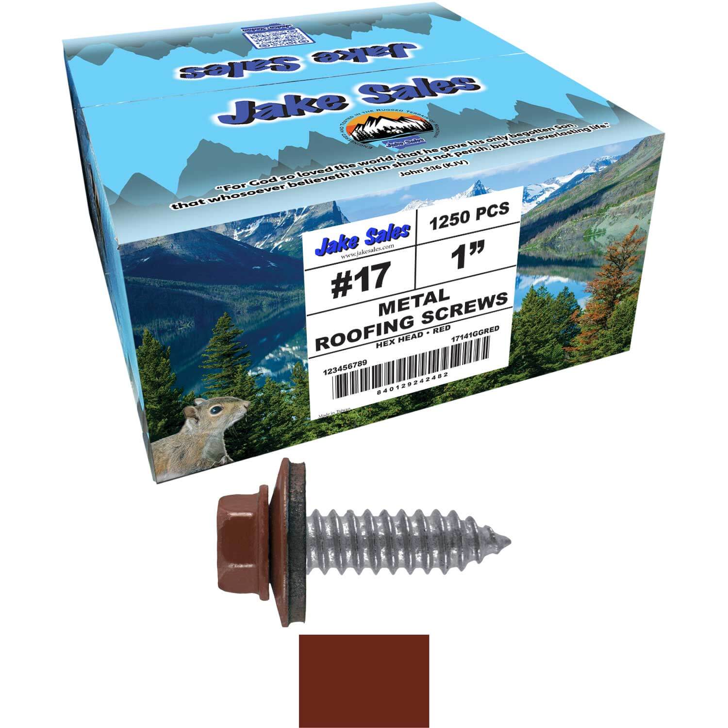 17 x 1"  Metal Roofing Screws - Metal Panel to Metal Purlins and Recovery Screws - Hex Washer Head - EPDM washer. - Image 113