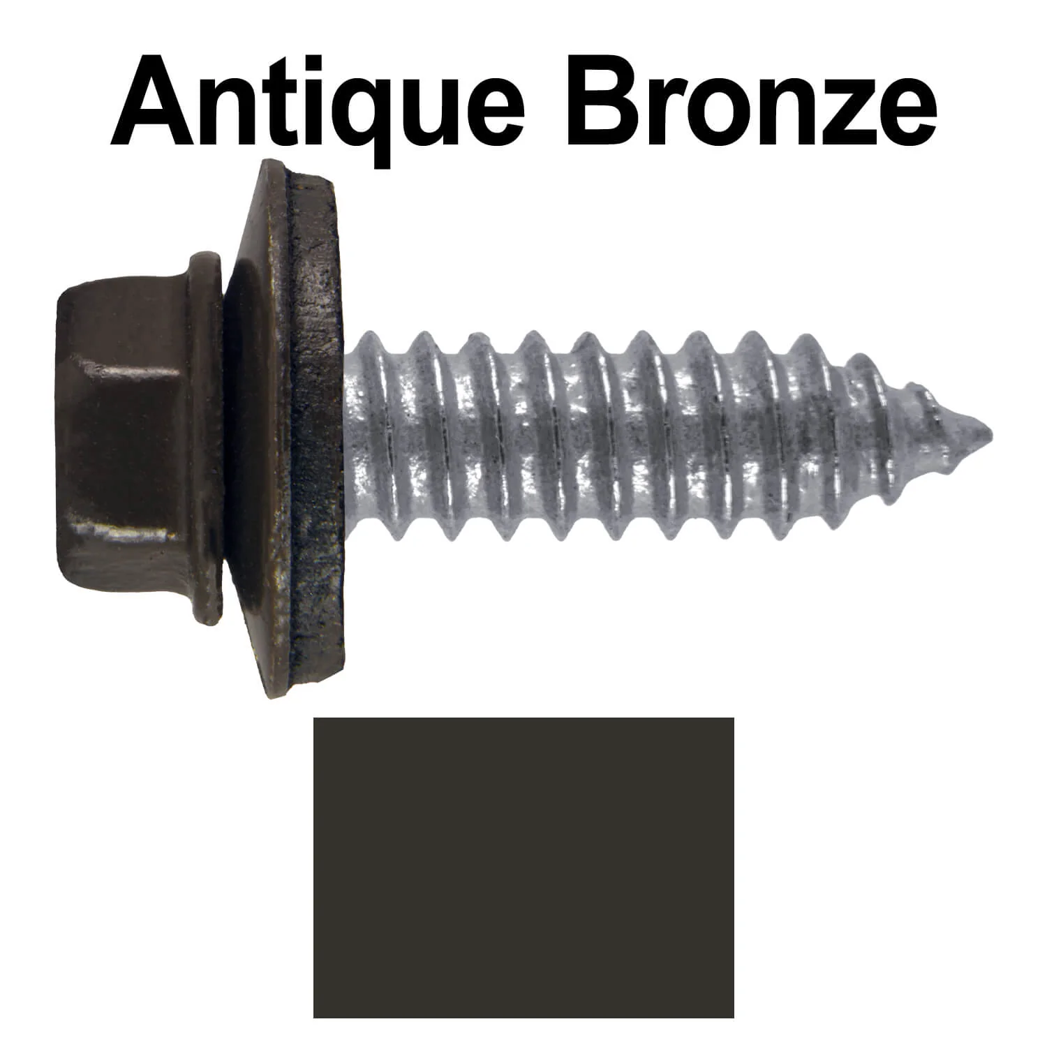 17 x 1"  Metal Roofing Screws - Metal Panel to Metal Purlins and Recovery Screws - Hex Washer Head - EPDM washer. - Image 4