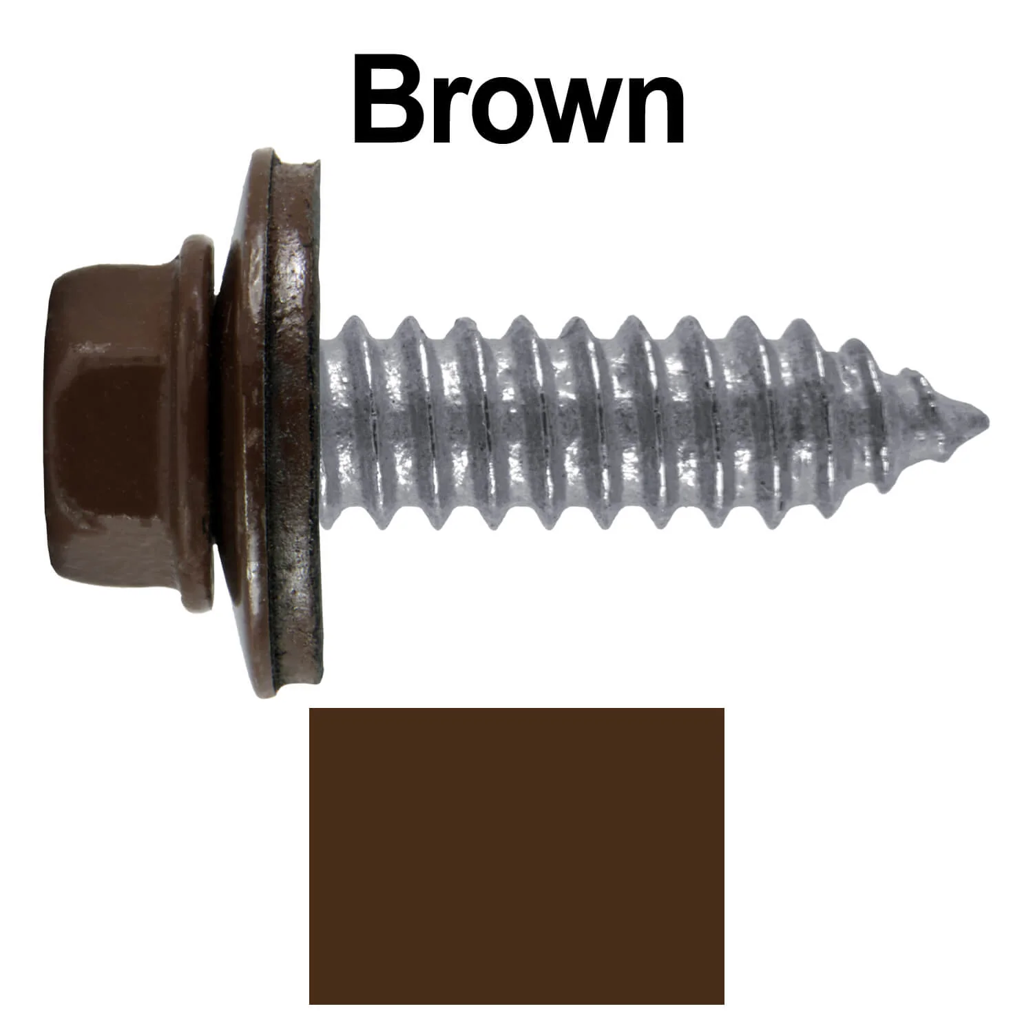 17 x 1"  Metal Roofing Screws - Metal Panel to Metal Purlins and Recovery Screws - Hex Washer Head - EPDM washer. - Image 9