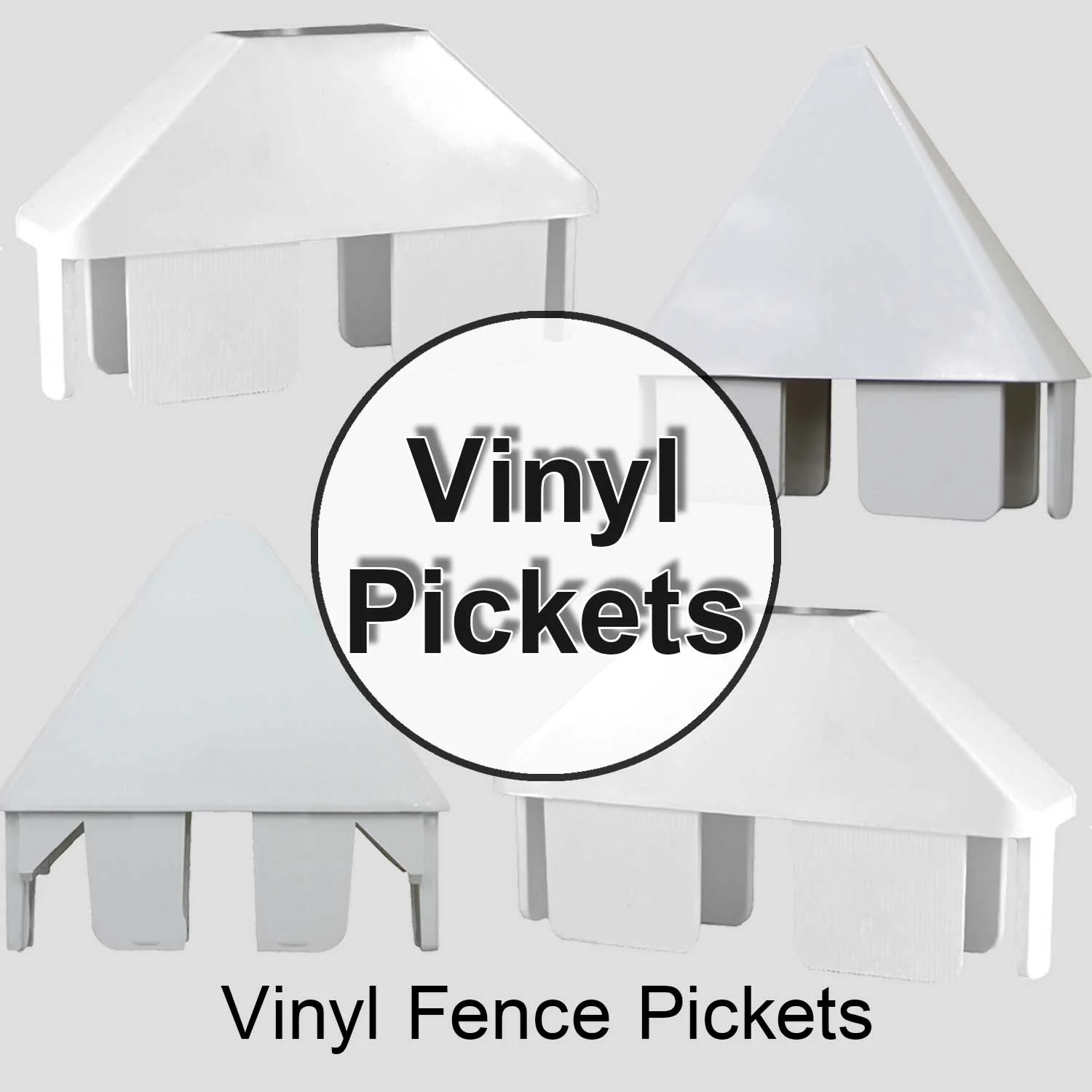 7/8" x 3" White Vinyl Picket Fence Caps