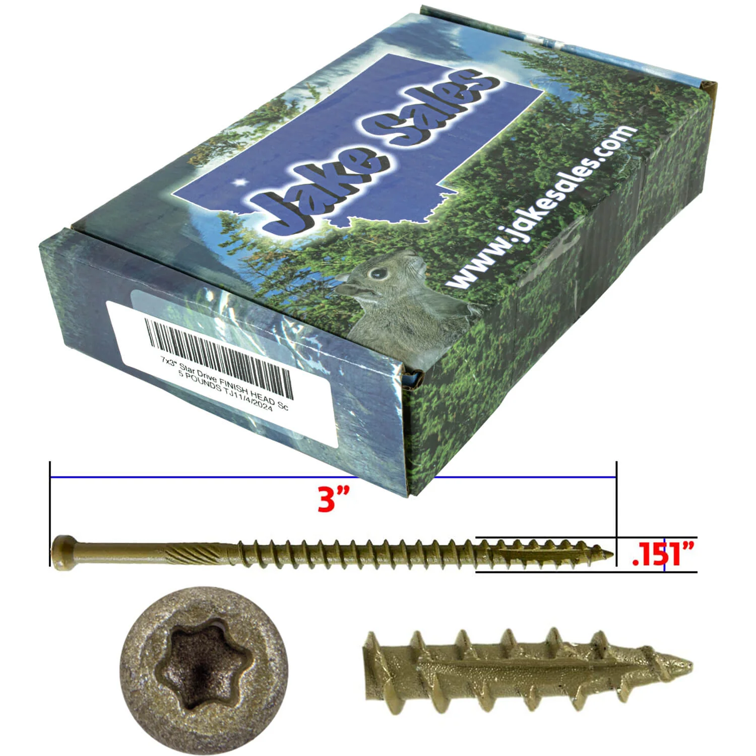 Bronze Coated Multipurpose Wood Screw - Torx/Star Drive - Tiny Finish Head - Exterior Coated - ACQ Compatible - 1-1/4" to 3" - Image 124
