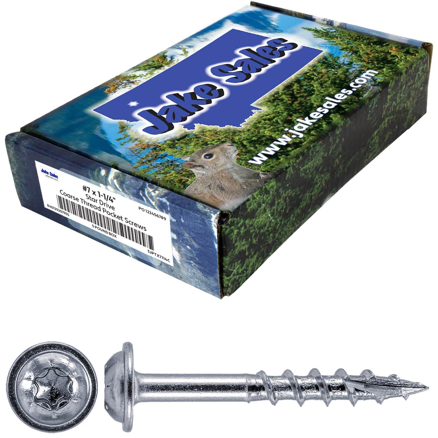 #7 Coarse Thread Pocket Hole Torx/Star Head Screws - Torx/Star Drive Pocket Hole Screws for Cabinetry & Furniture. - T-20 Torx Screw Head - Image 5
