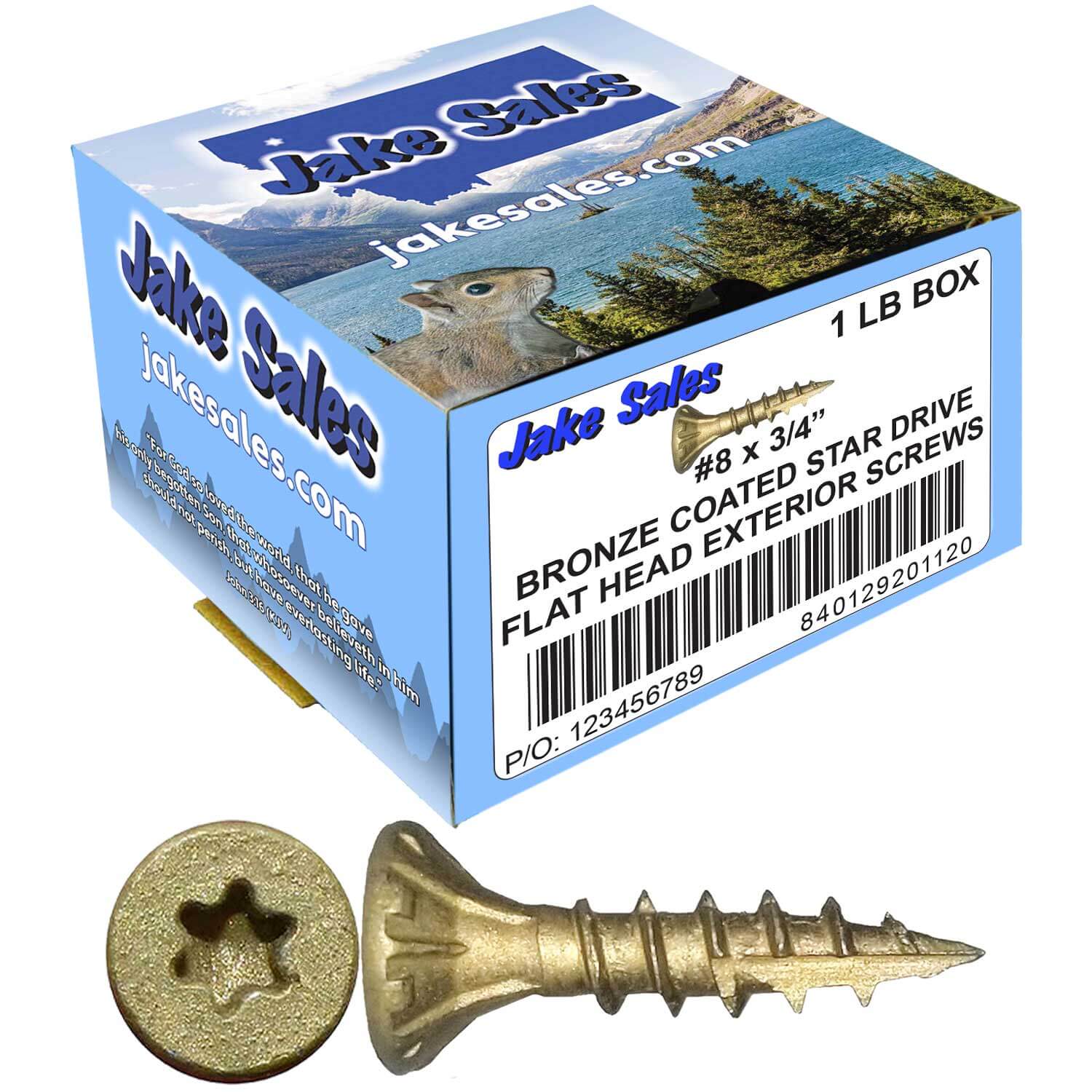 #8 x 3/4" - 2" Bronze Exterior Coated Wood Screw Torx/Star Drive Head - Multipurpose Exterior Coated Torx/Star Drive Wood Screws - Image 156